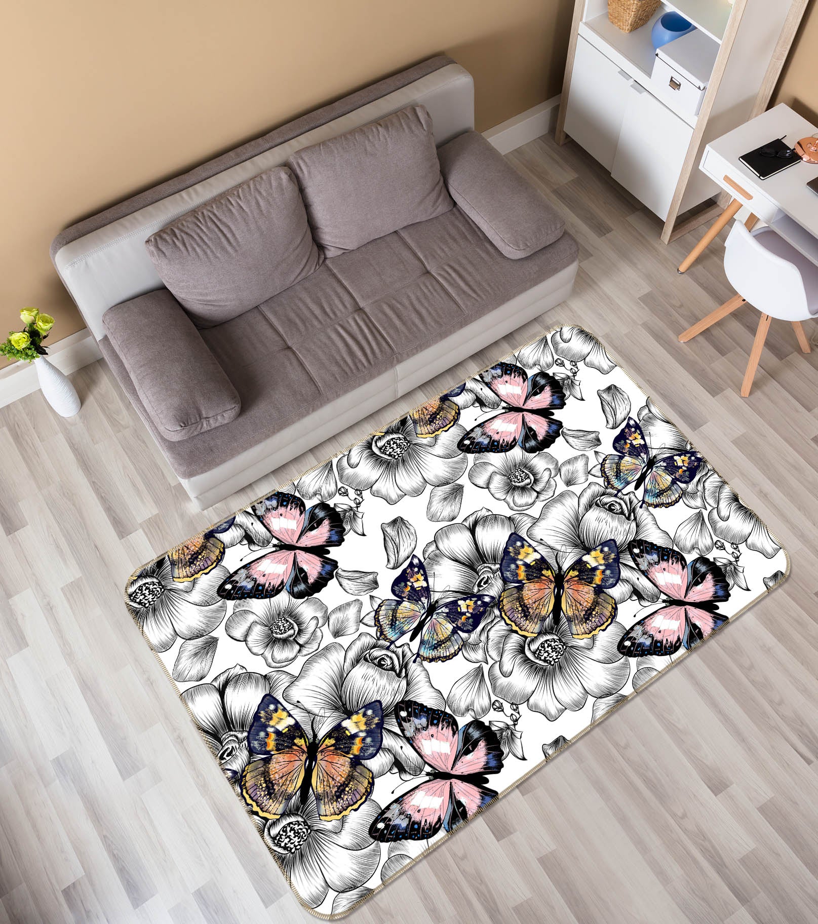 3D Butterfly 29213 Non Slip Rug Mat