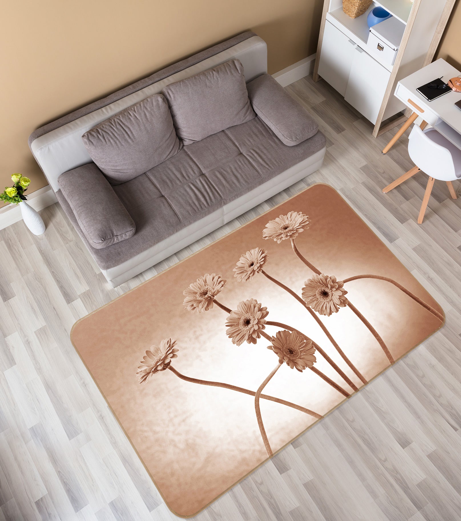 3D Flowers 75245 Non Slip Rug Mat