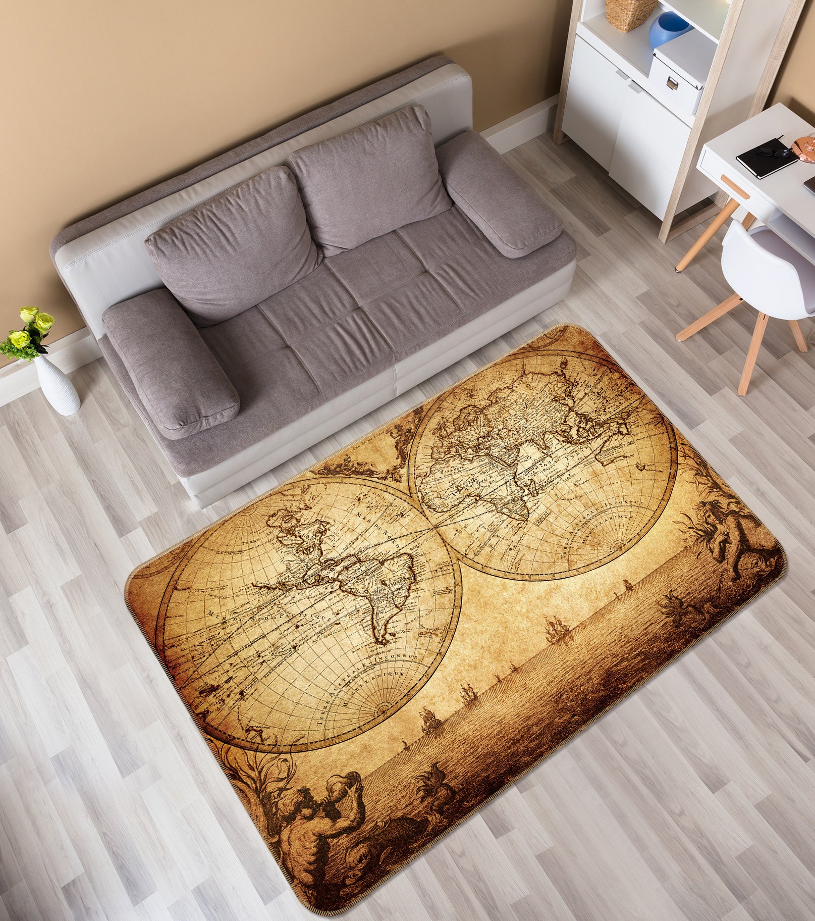 3D Map 34239 Non Slip Rug Mat