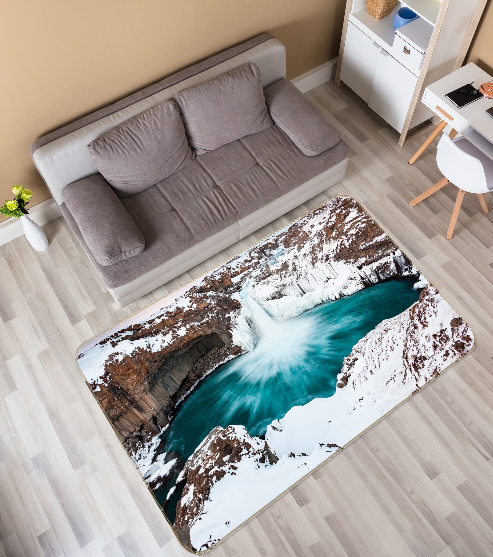 3D Snow Mountain 76251 Non Slip Rug Mat