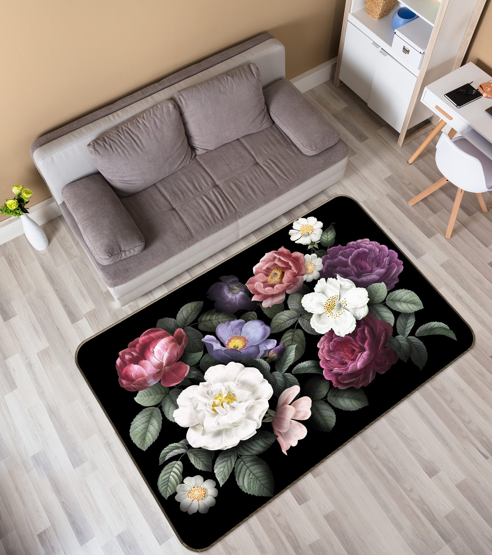 3D Flowers 77040 Non Slip Rug Mat
