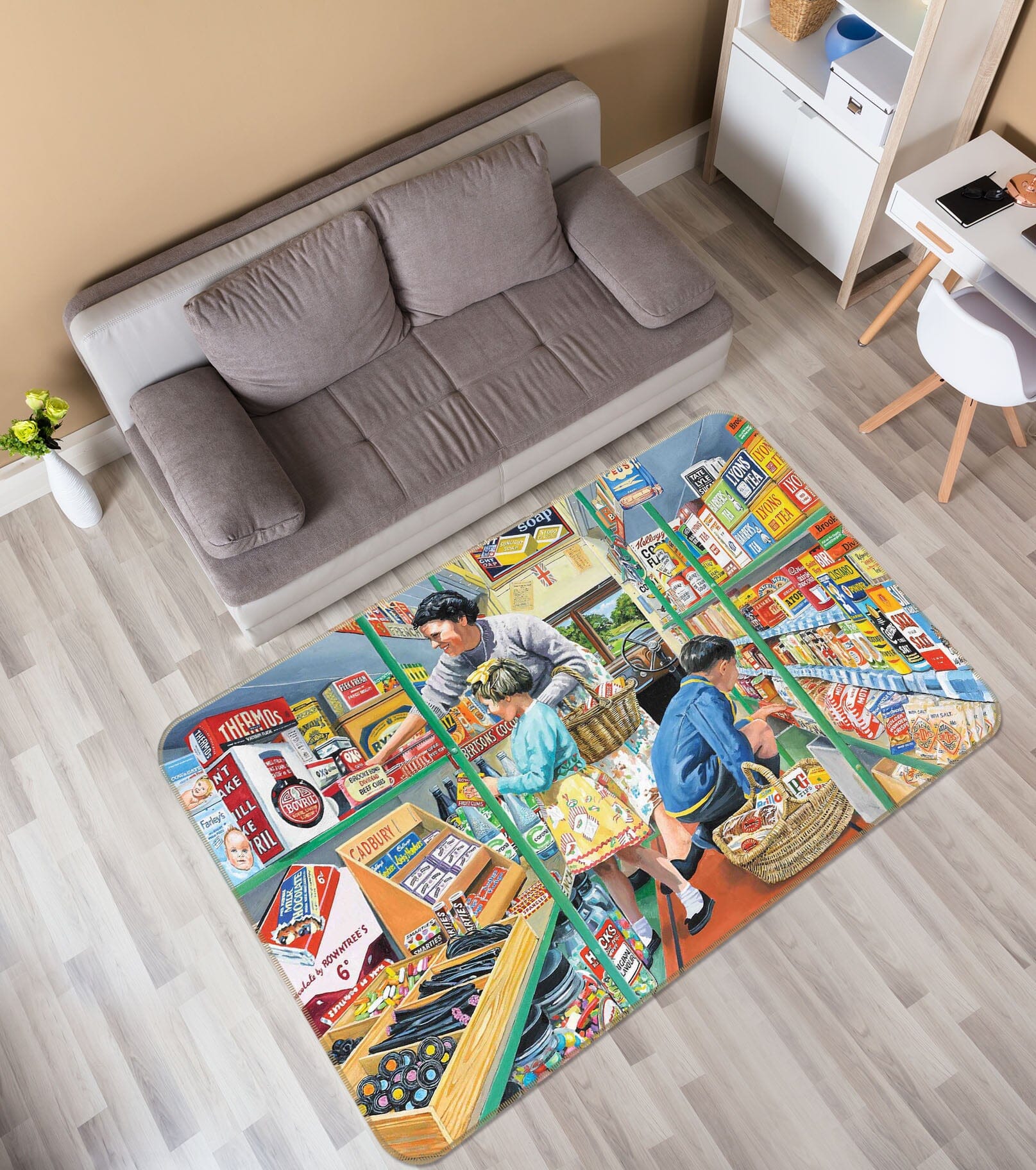 3D In The Mobile Shop 1082 Trevor Mitchell Rug Non Slip Rug Mat Mat AJ Creativity Home