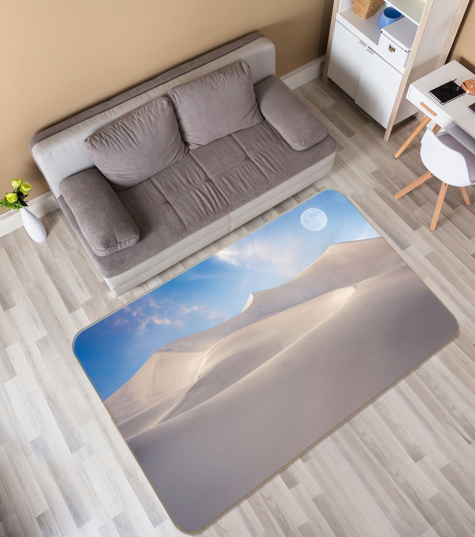 3D White Desert 1172 Marco Carmassi Rug Non Slip Rug Mat Mat AJ Creativity Home