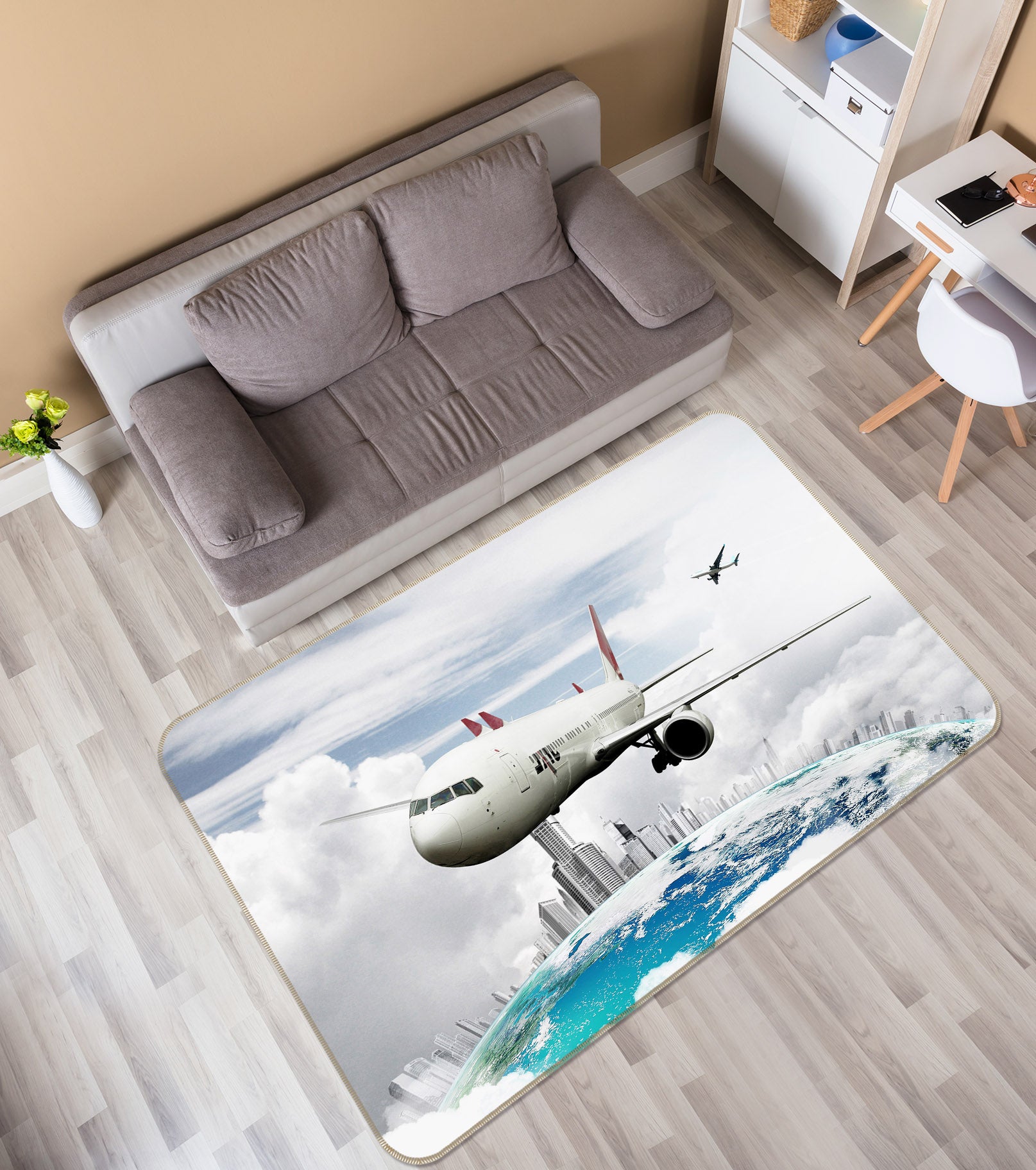 3D Earth Plane 42085 Vehicle Non Slip Rug Mat