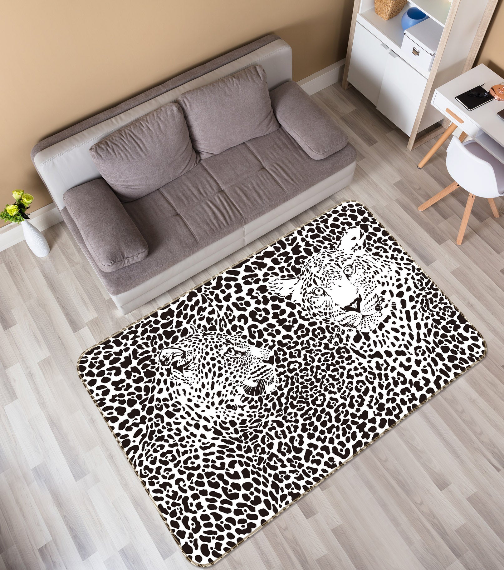 3D Leopard 34229 Non Slip Rug Mat