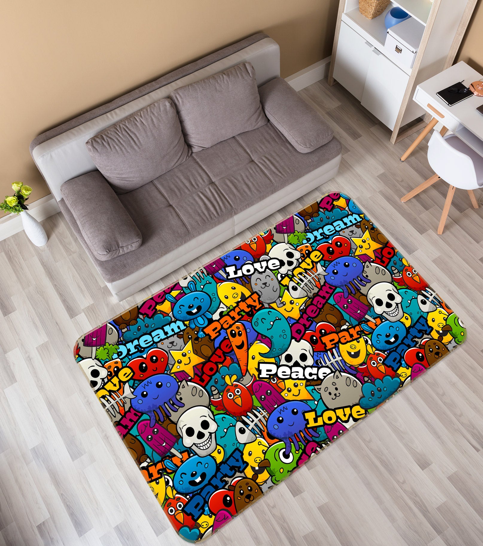 3D Colorful 30069 Non Slip Rug Mat