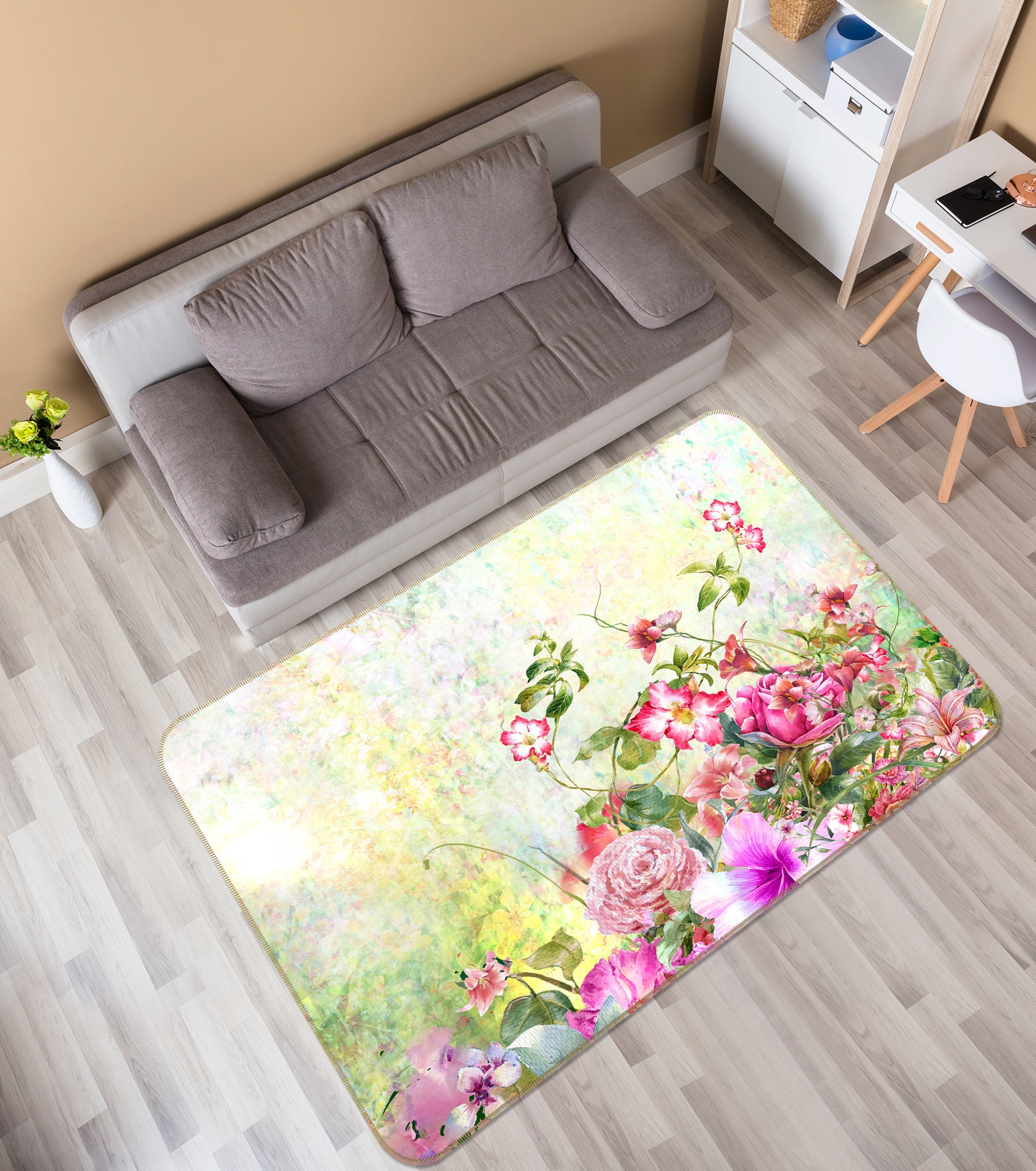 3D Flower Bush 30165 Non Slip Rug Mat