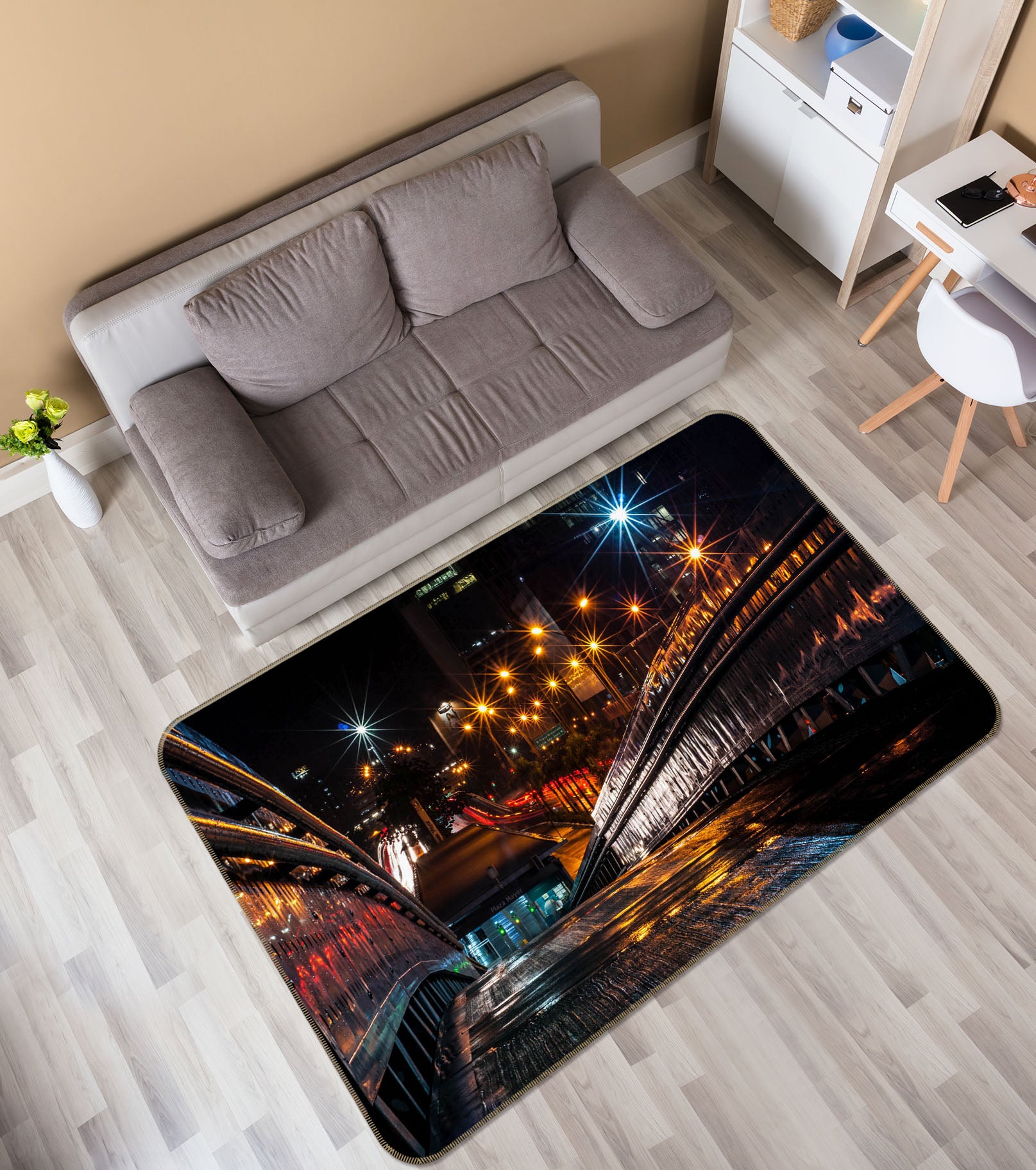 3D Highway Lights 35127 Non Slip Rug Mat