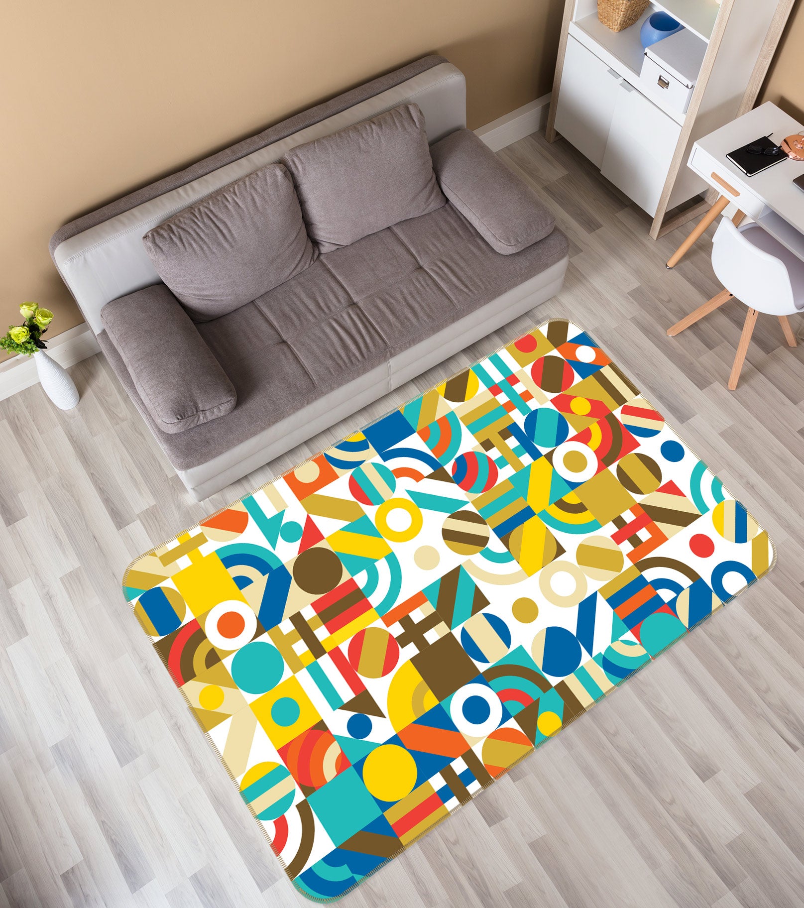 3D Color Pattern 30037 Non Slip Rug Mat