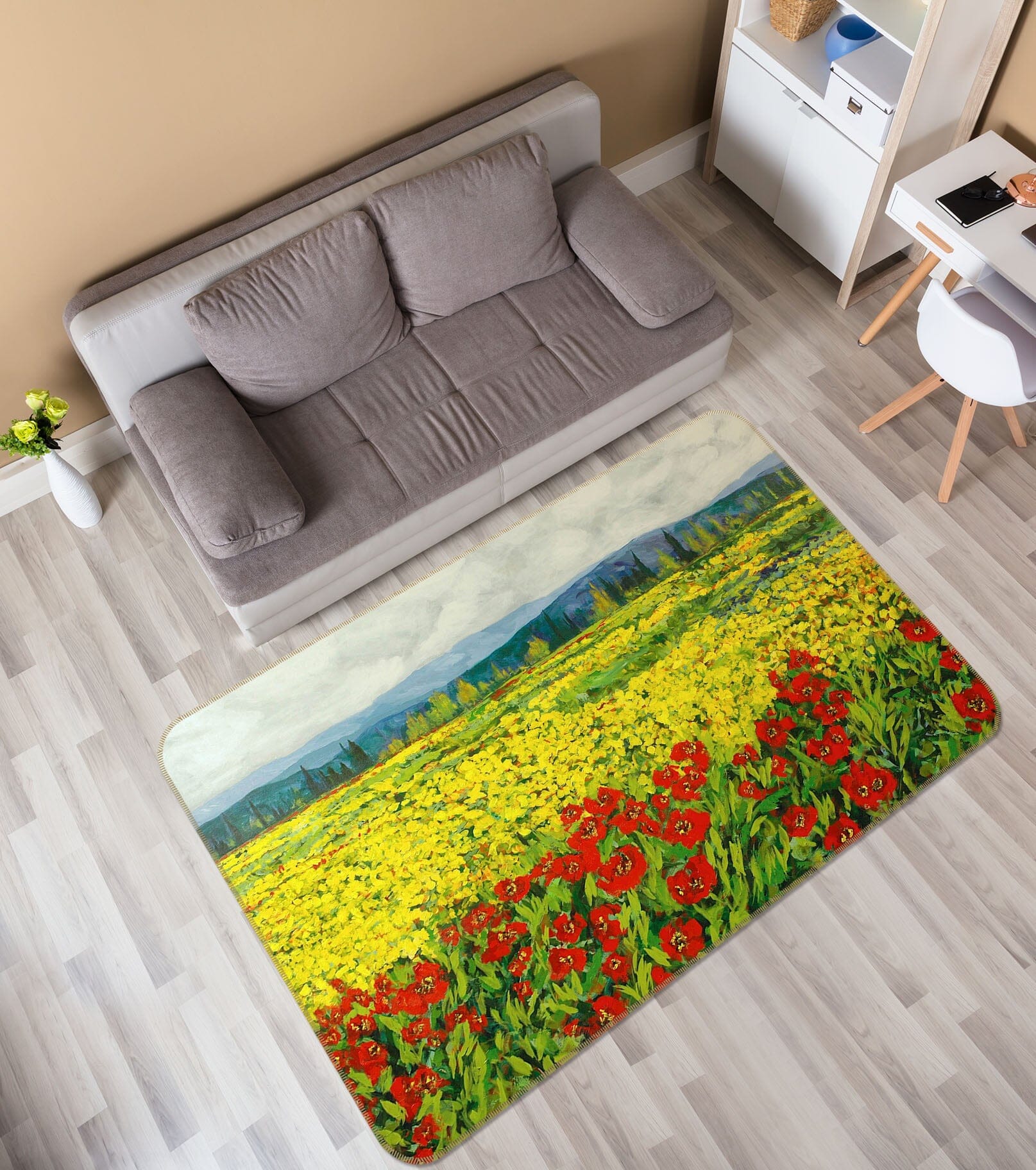 3D Manshan Flowers 1001 Allan P. Friedlander Rug Non Slip Rug Mat Mat AJ Creativity Home