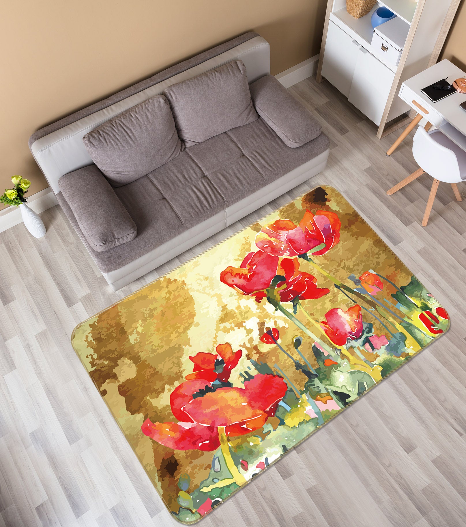 3D Flowers 34235 Non Slip Rug Mat