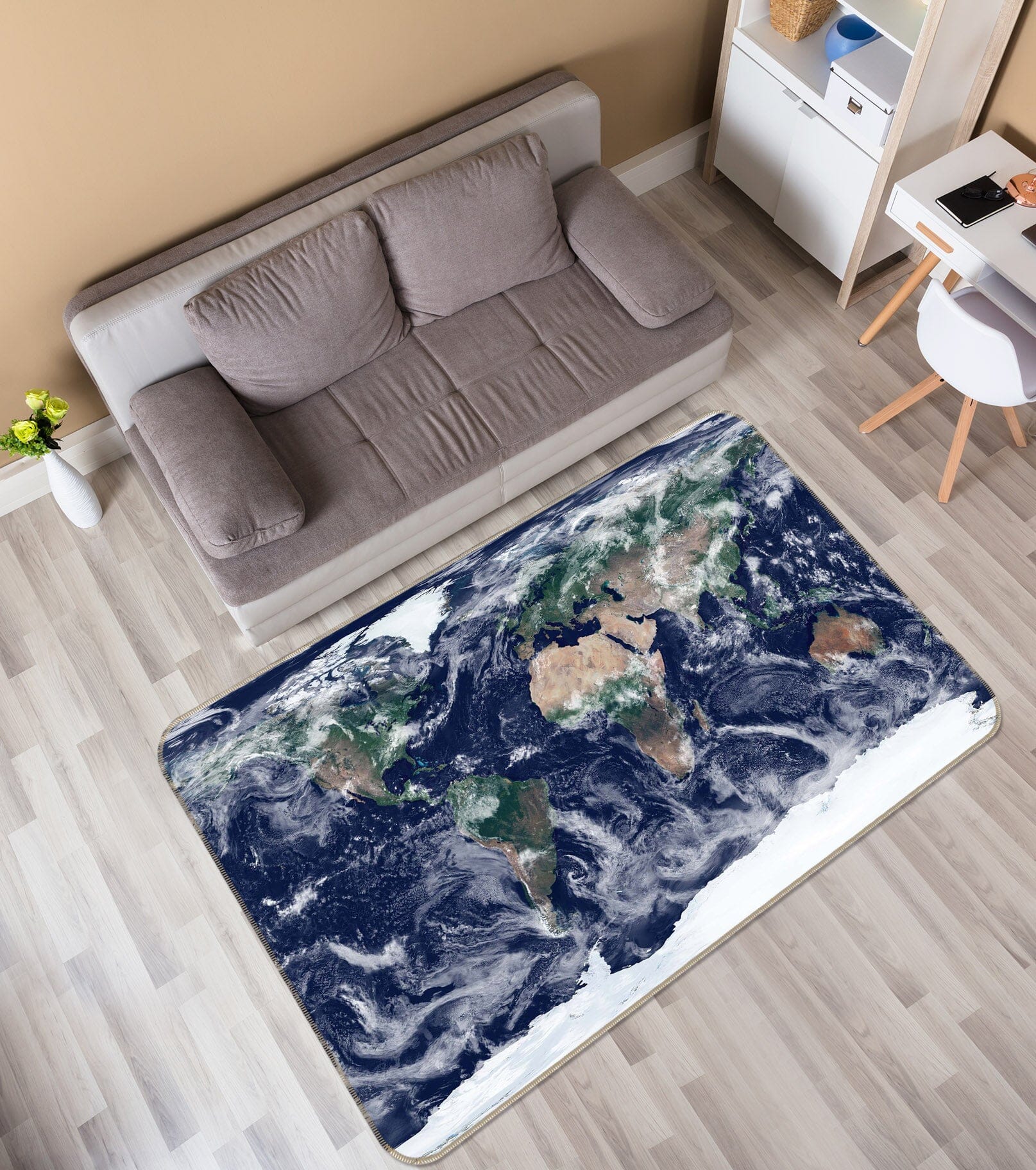 3D Sea Wave 284 World Map Non Slip Rug Mat Mat AJ Creativity Home
