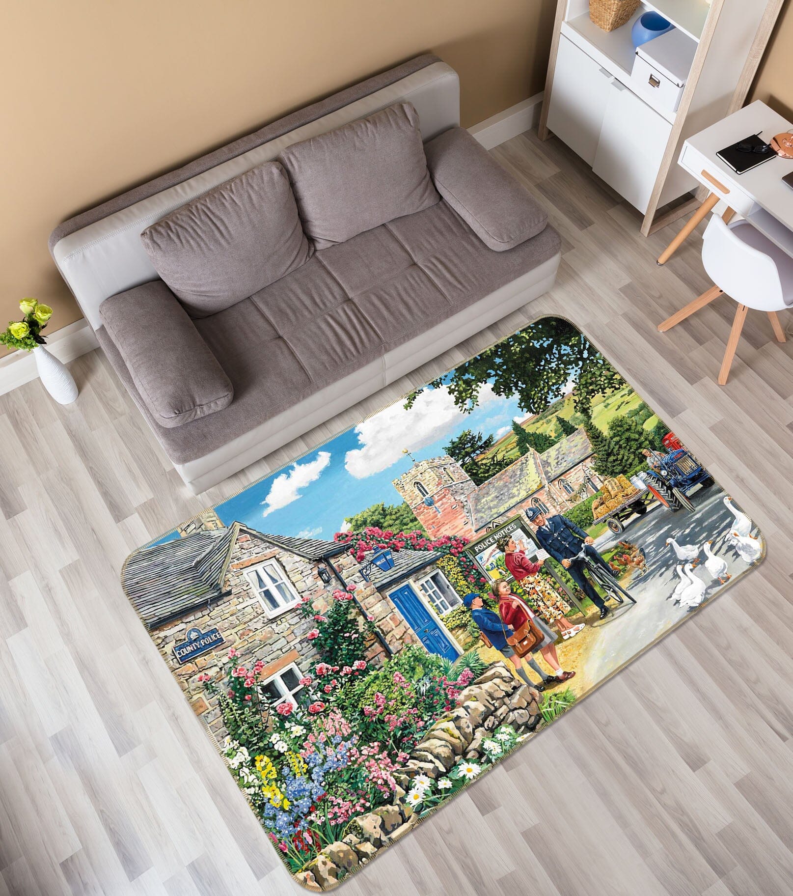 3D The Police House 1114 Trevor Mitchell Rug Non Slip Rug Mat Mat AJ Creativity Home