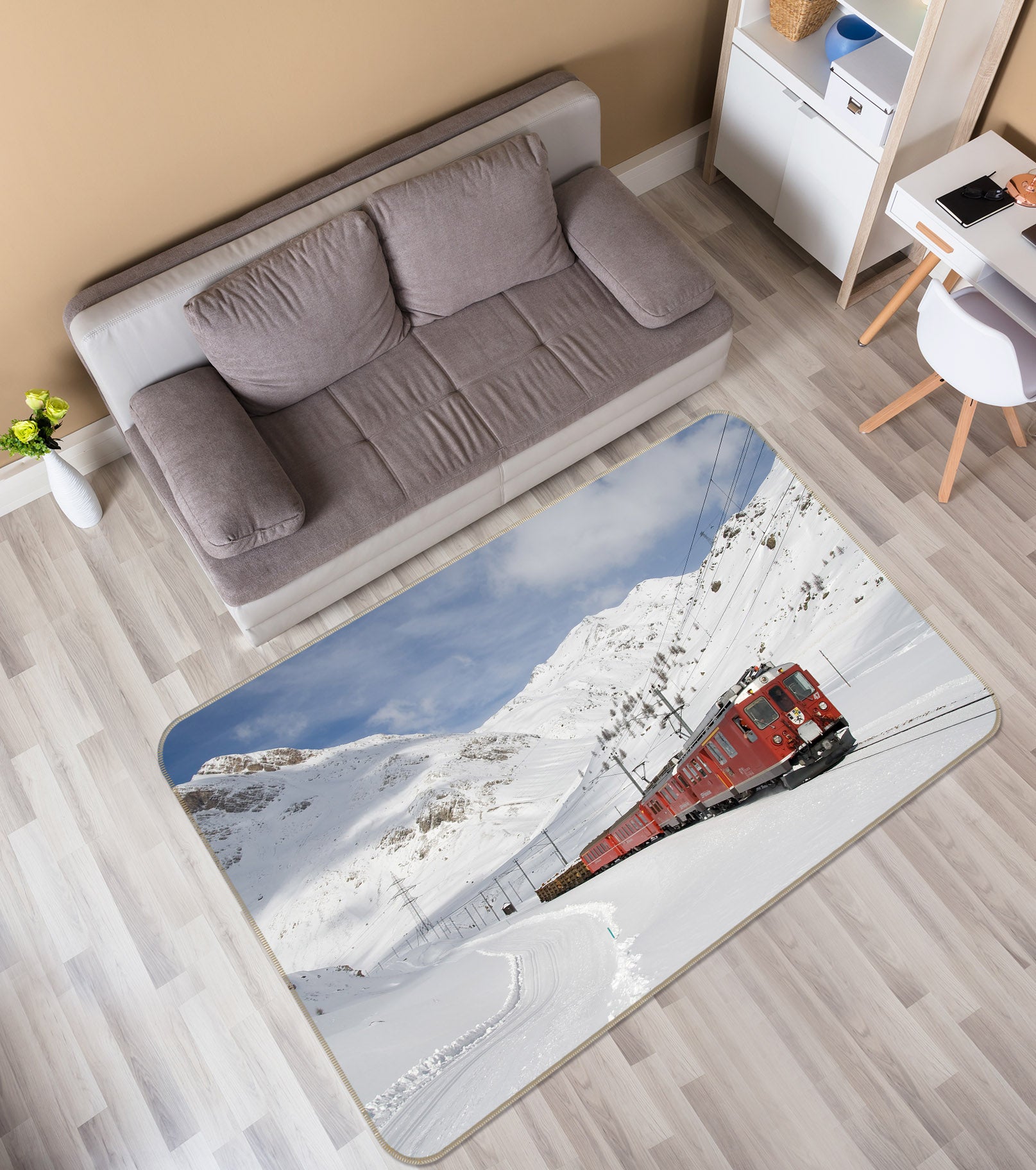 3D Snow Train 38244 Vehicle Non Slip Rug Mat