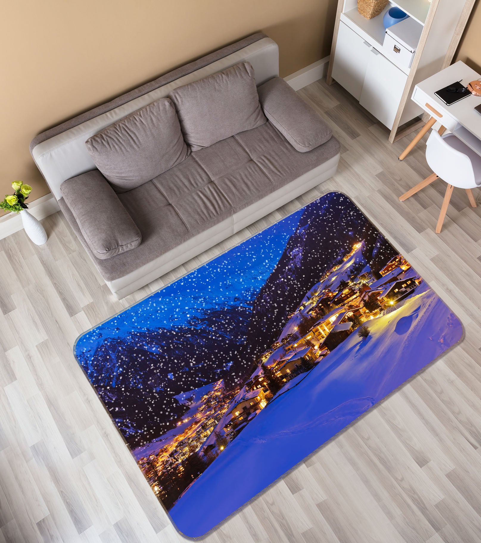 3D Snow House 35114 Non Slip Rug Mat