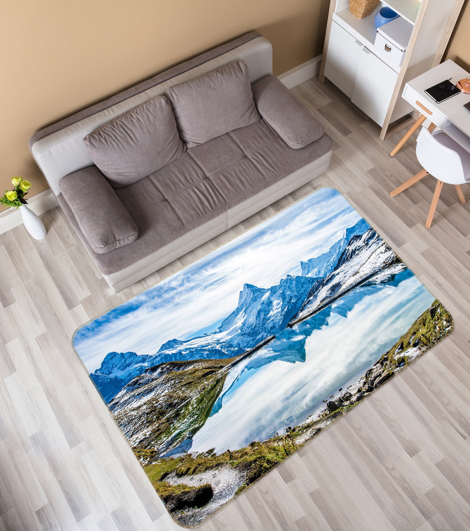 3D Snow Mountain 76236 Non Slip Rug Mat