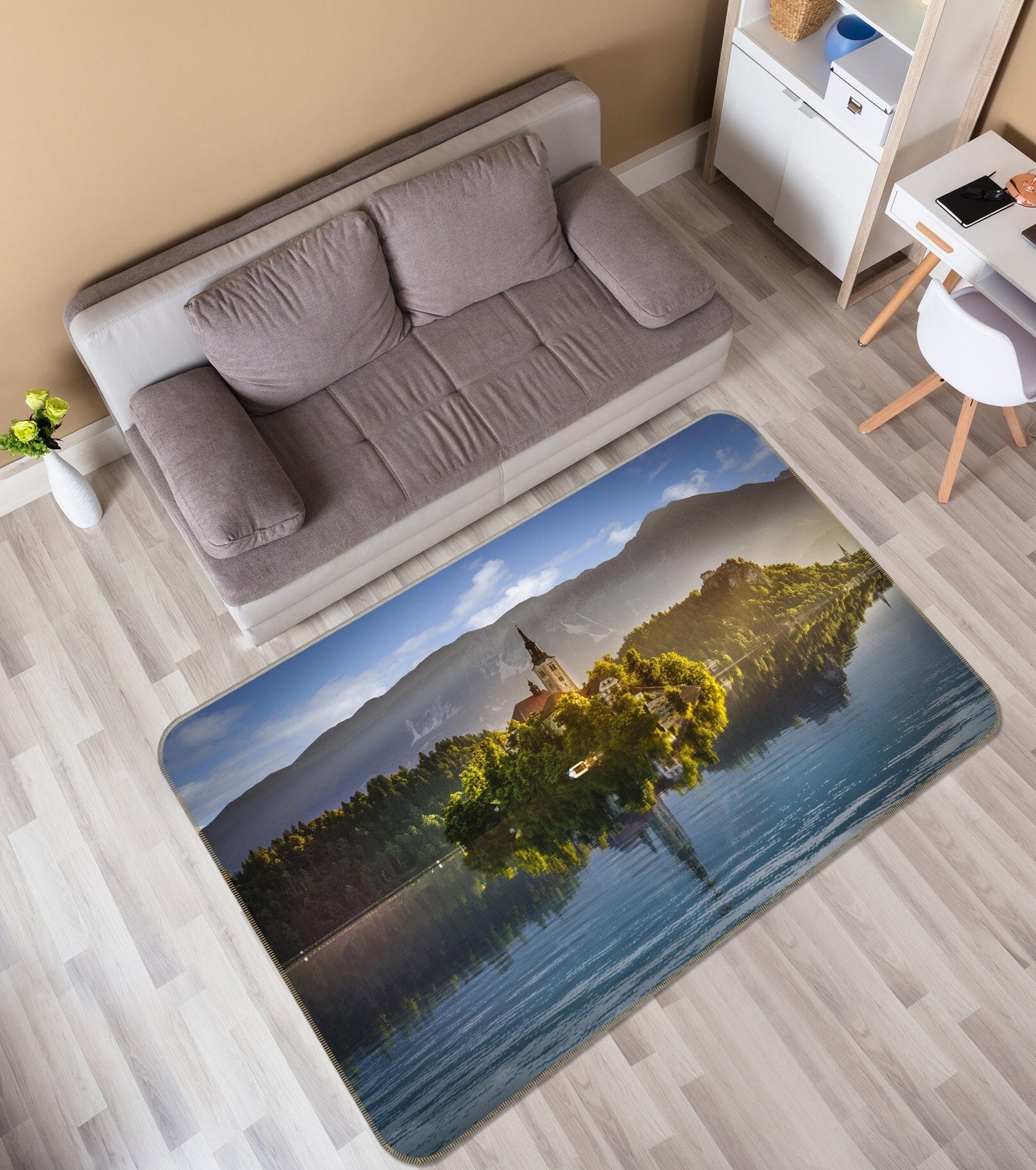 3D Forest Lake 1063 Marco Carmassi Rug Non Slip Rug Mat Mat AJ Creativity Home