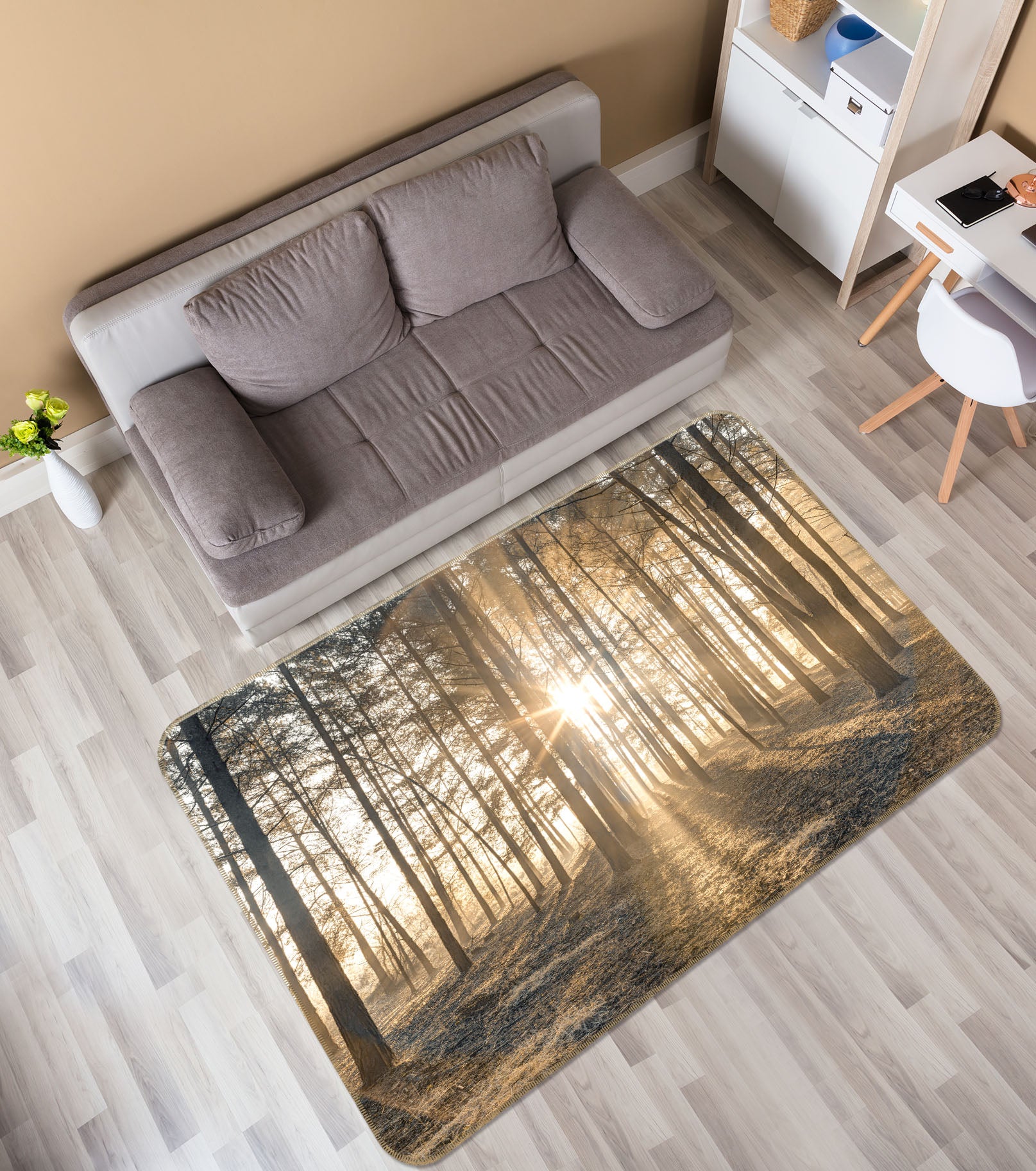 3D Sunlight Forest 83262 Assaf Frank Rug Non Slip Rug Mat