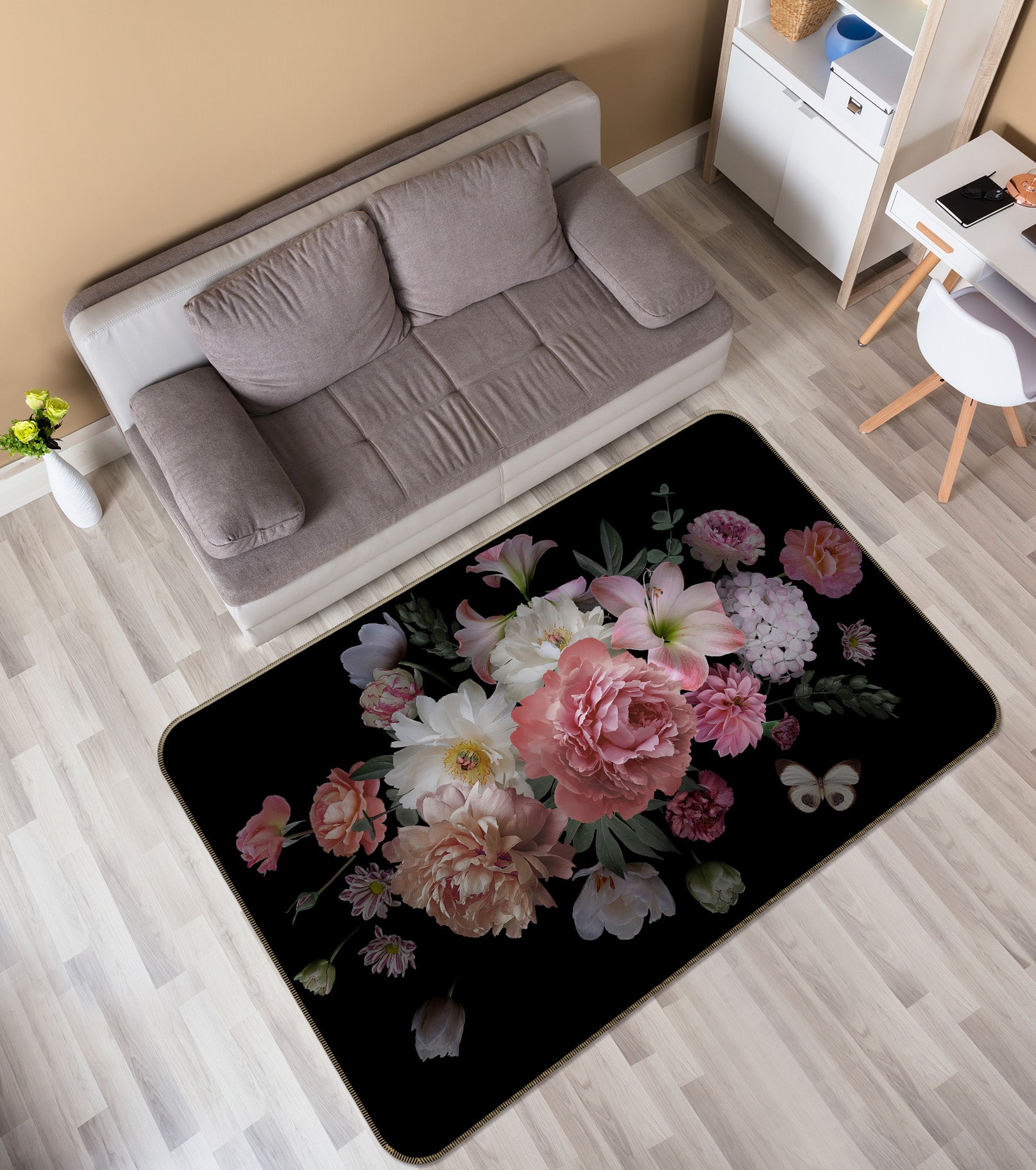 3D Flower Bush 25241 Non Slip Rug Mat