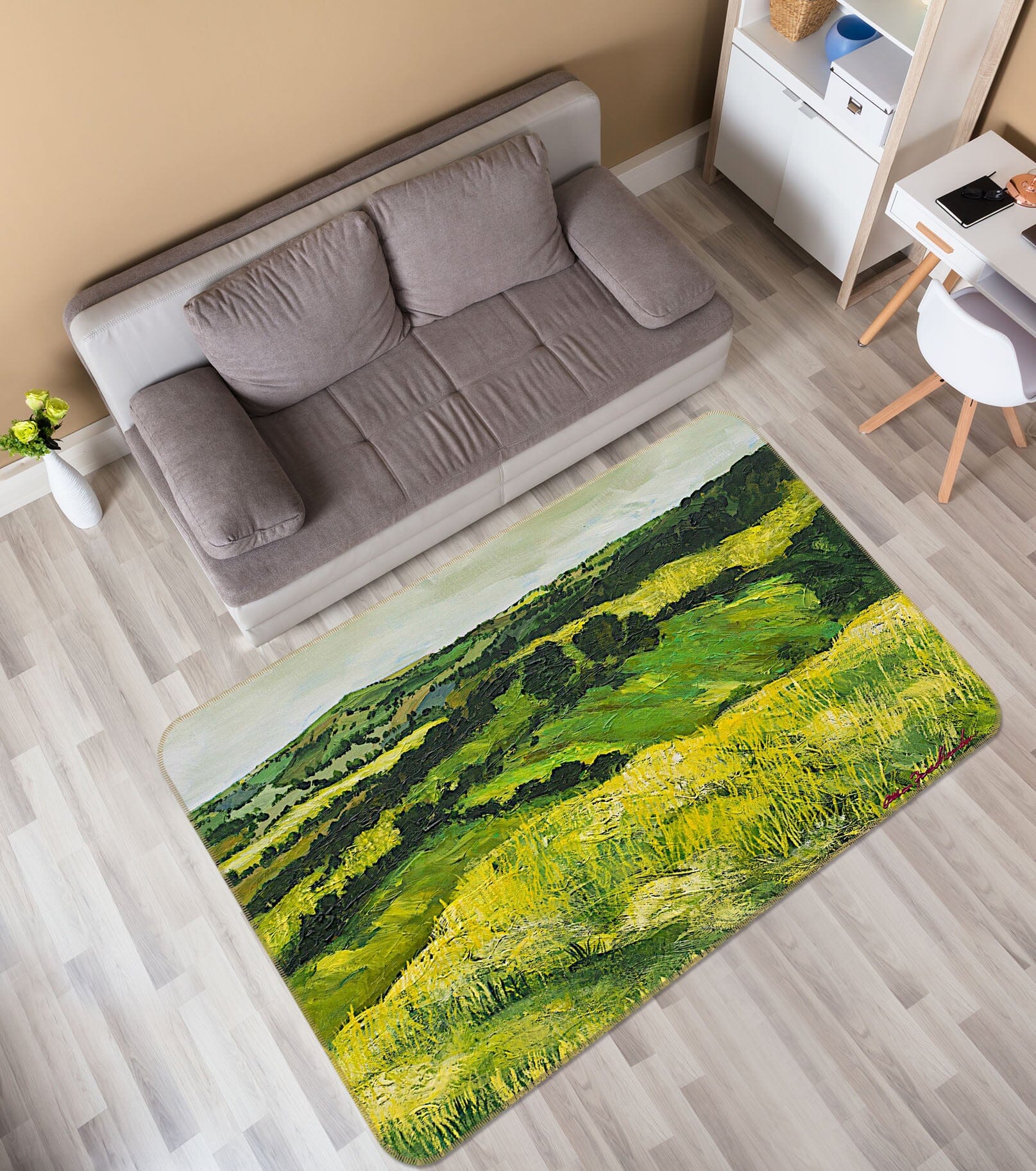 3D Green Field 1054 Allan P. Friedlander Rug Non Slip Rug Mat Mat AJ Creativity Home
