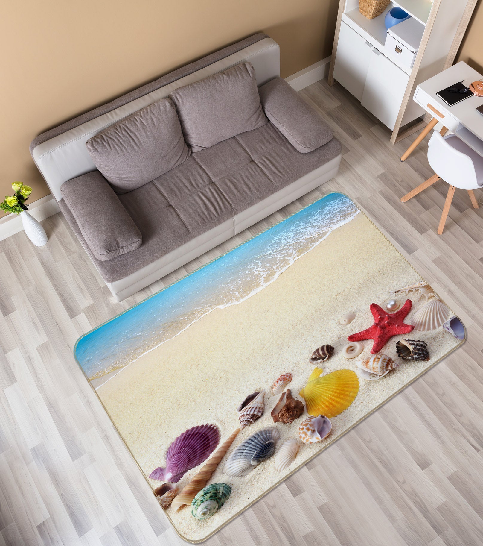 3D Sea Shells 34120 Non Slip Rug Mat
