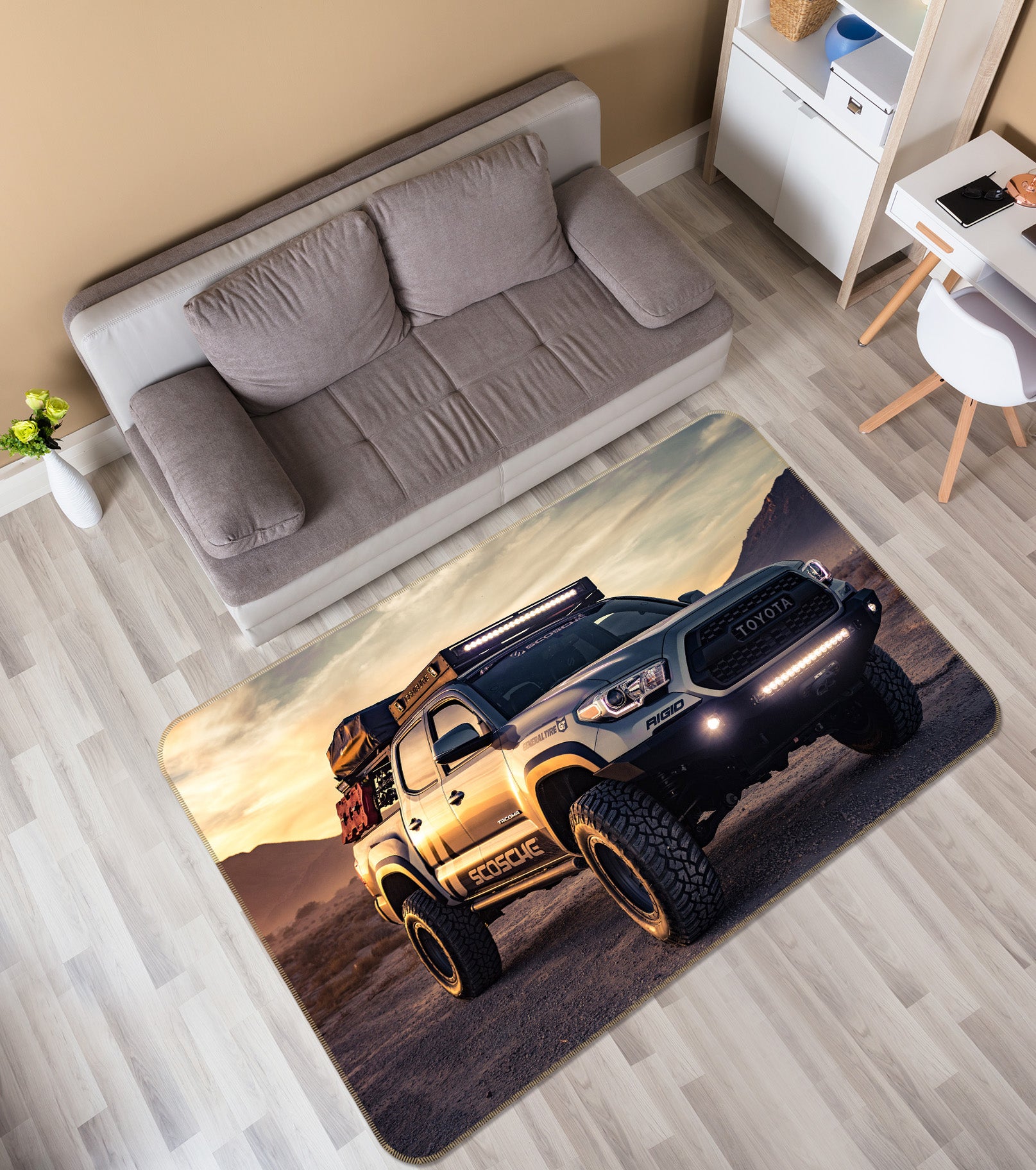 3D Dark Grey Car 68057 Vehicle Non Slip Rug Mat
