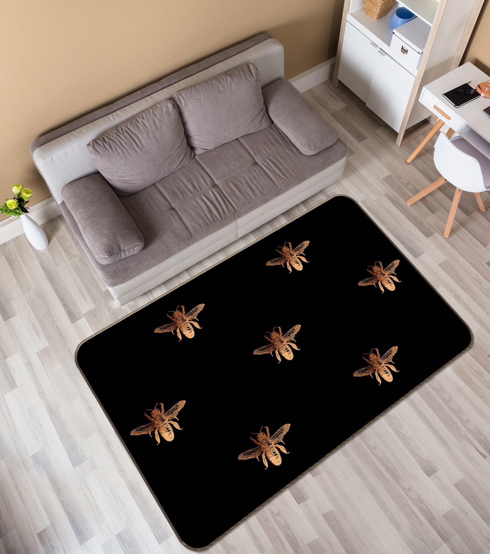 3D Golden Bug 131 Uta Naumann Rug Non Slip Rug Mat Mat AJ Creativity Home