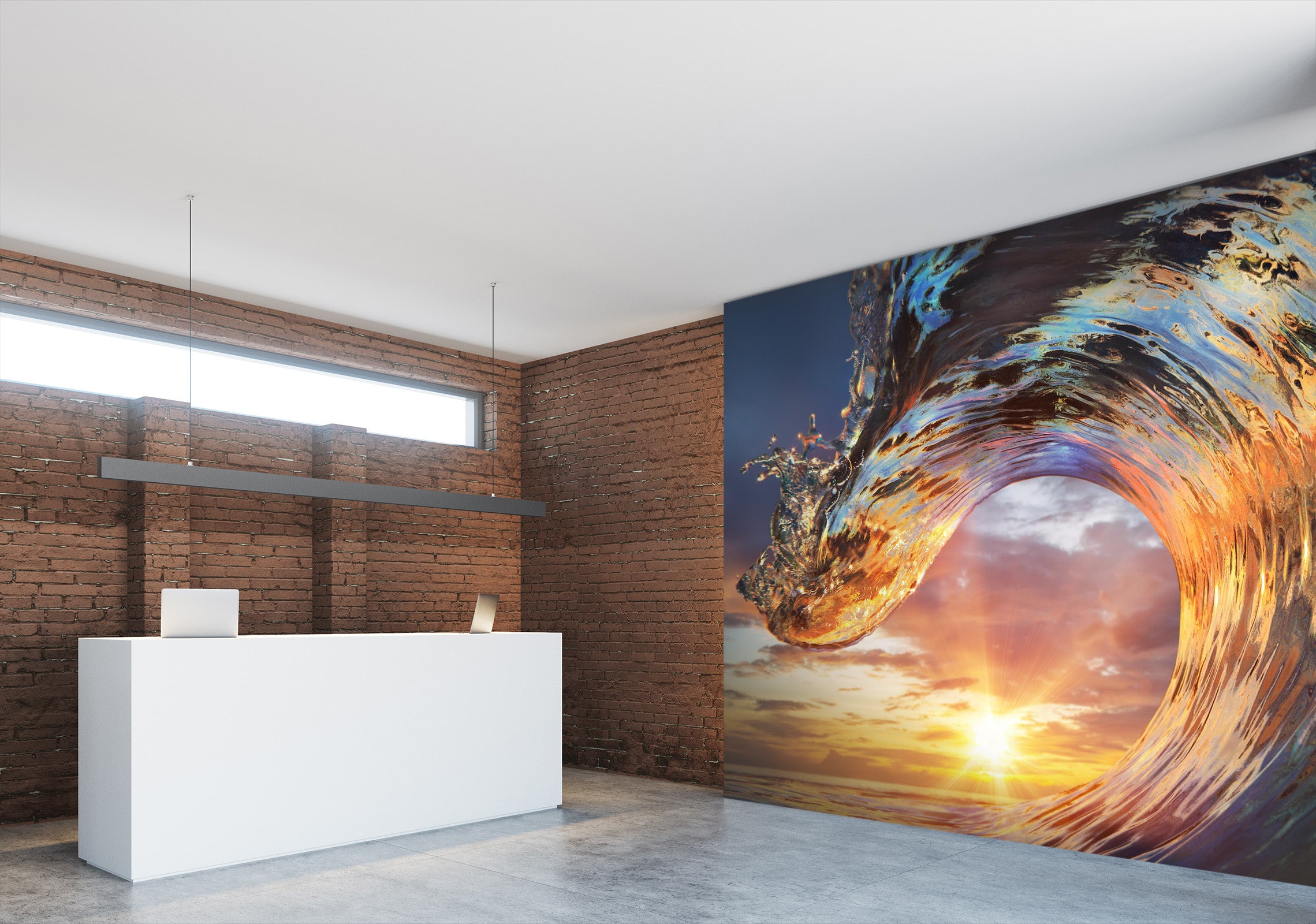 3D Sunshine Waves 039 Wall Murals