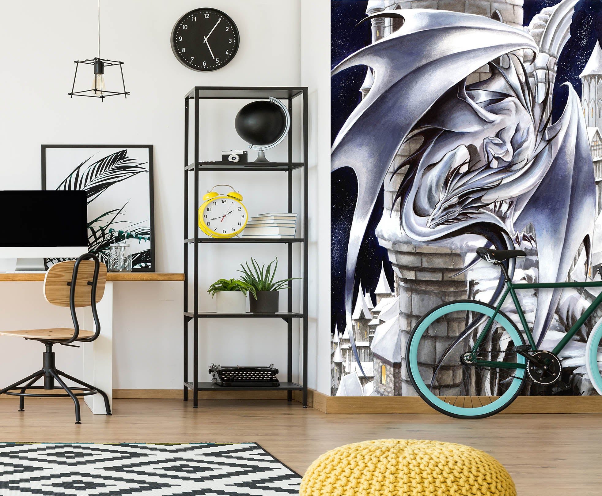 3D Gray Dragon 8151 Ruth Thompson Wall Mural Wall Murals