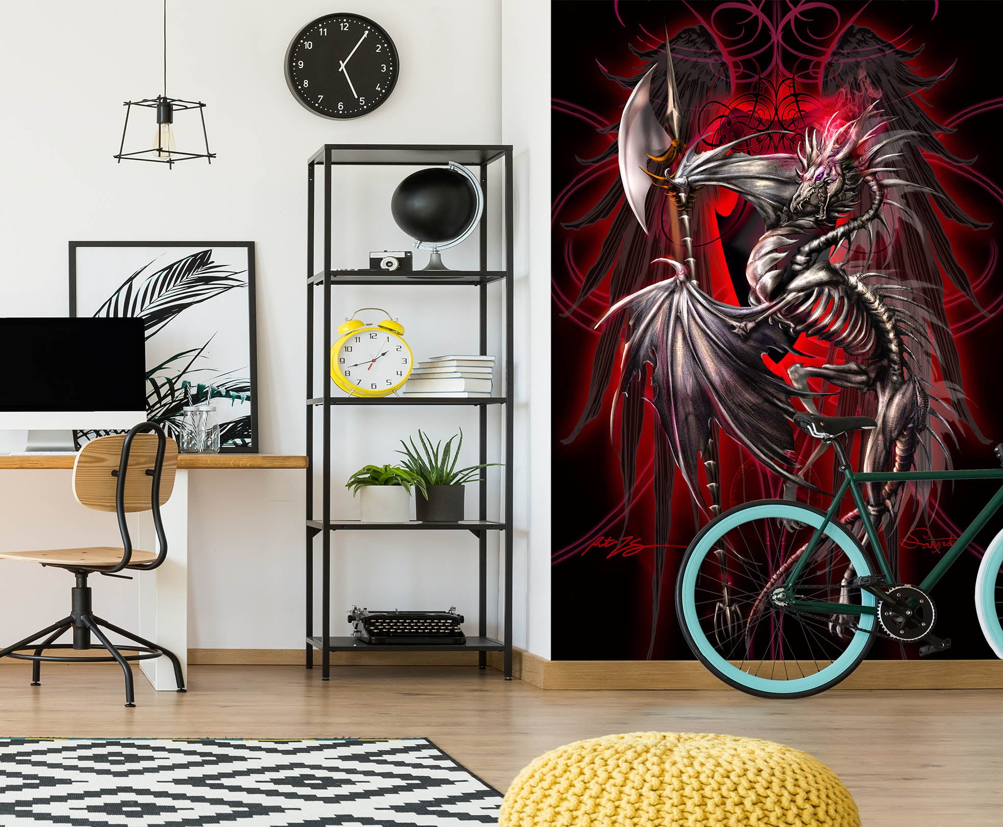 3D Gray Dragon 8139 Ruth Thompson Wall Mural Wall Murals