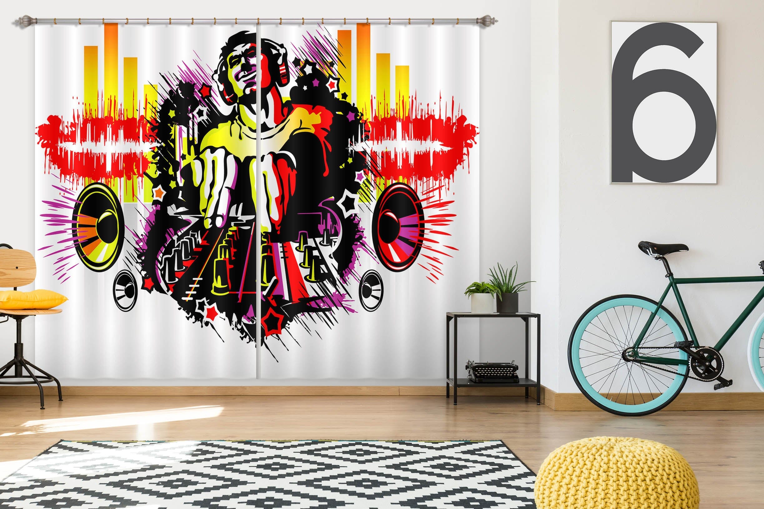 3D Color Speaker 758 Curtains Drapes Wallpaper AJ Wallpaper