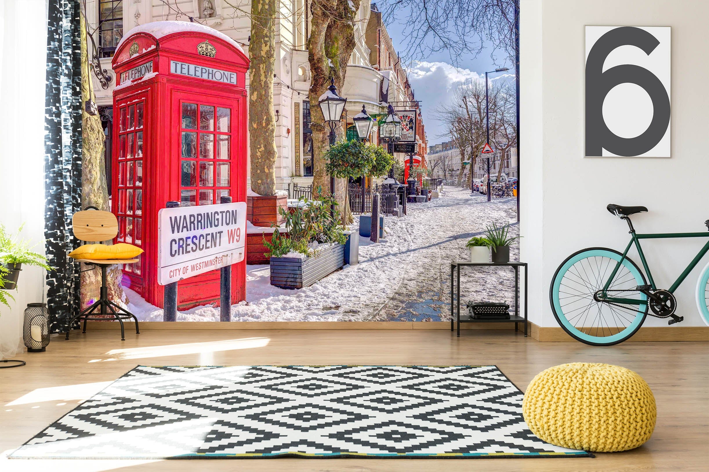 3D Red Telephone Booth 1418 Assaf Frank Wall Mural Wall Murals Wallpaper AJ Wallpaper 2