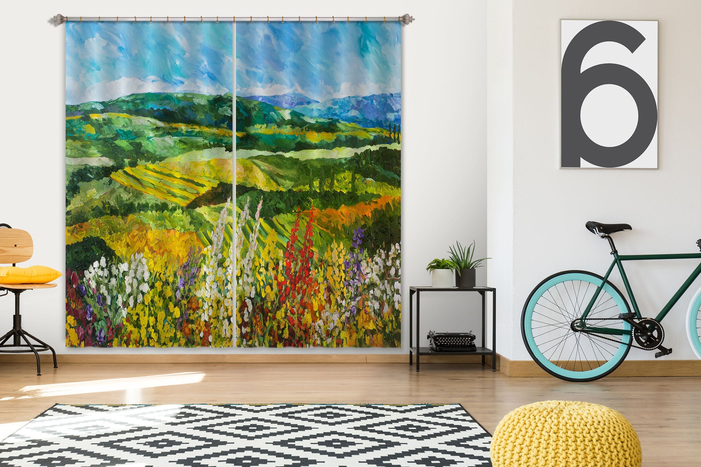 3D Flowers Everywhere 047 Allan P. Friedlander Curtain Curtains Drapes Curtains AJ Creativity Home