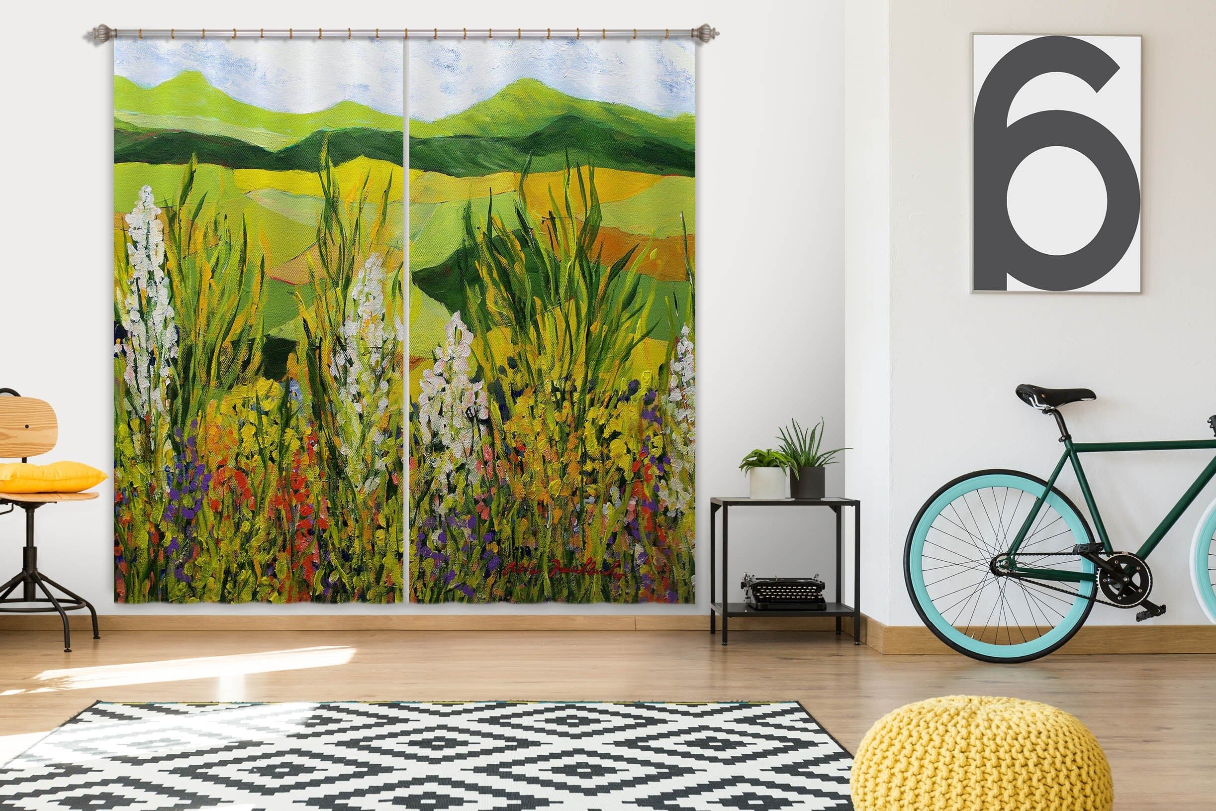 3D Field Flowers 244 Allan P. Friedlander Curtain Curtains Drapes Curtains AJ Creativity Home