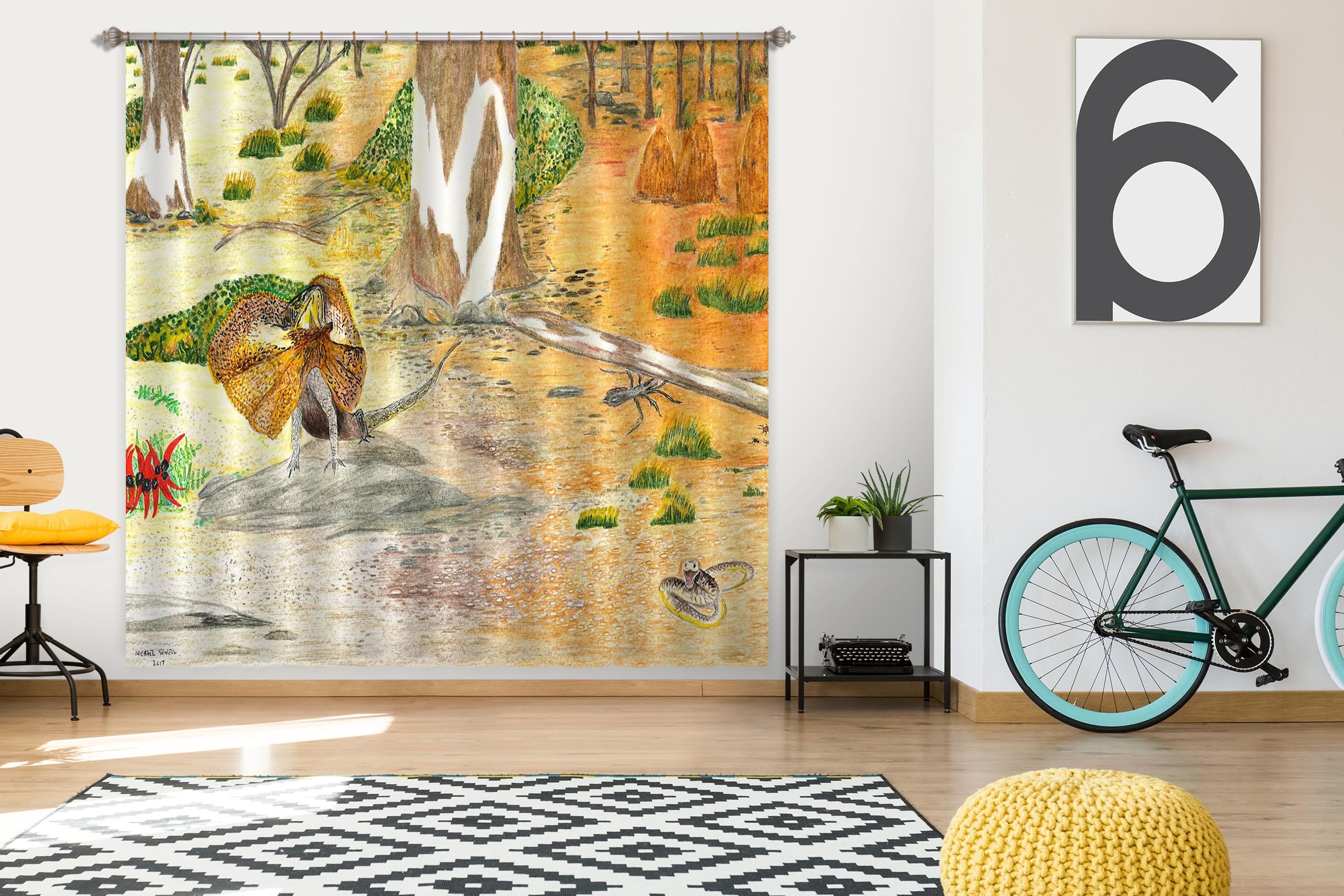 3D Desert Animal 050 Michael Sewell Curtain Curtains Drapes Curtains AJ Creativity Home