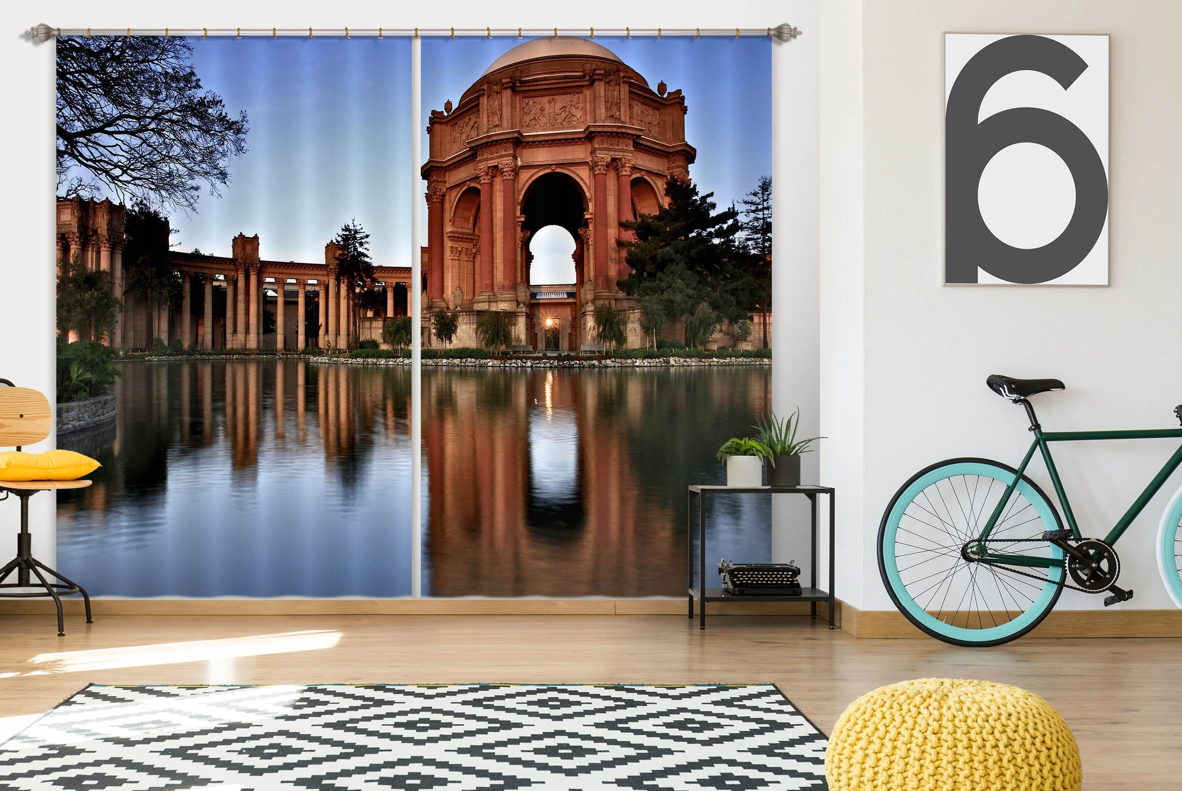 3D Waterside Castle 071 Kathy Barefield Curtain Curtains Drapes Curtains AJ Creativity Home