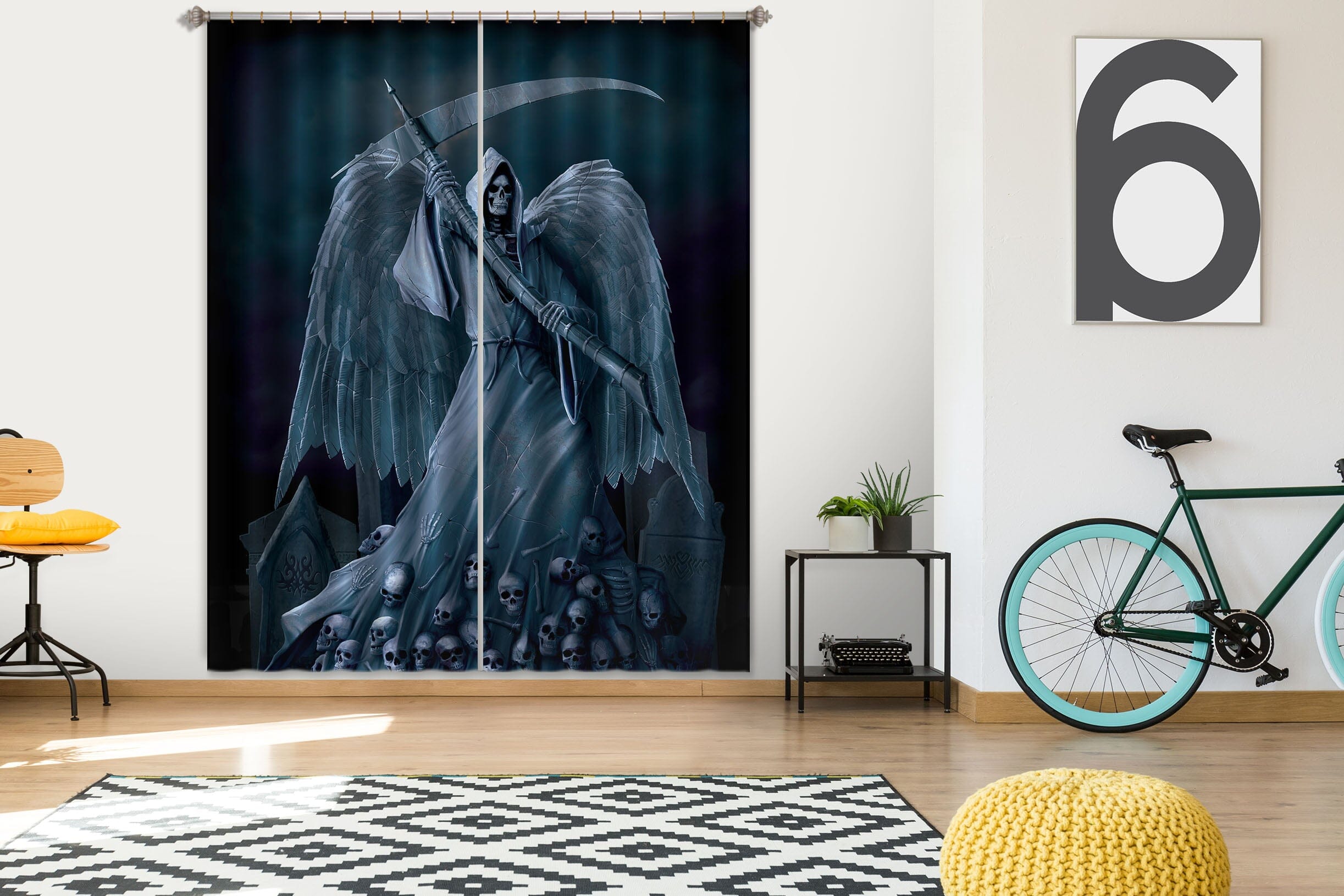 3D Death On A Hold 030 Vincent Hie Curtain Curtains Drapes Curtains AJ Creativity Home