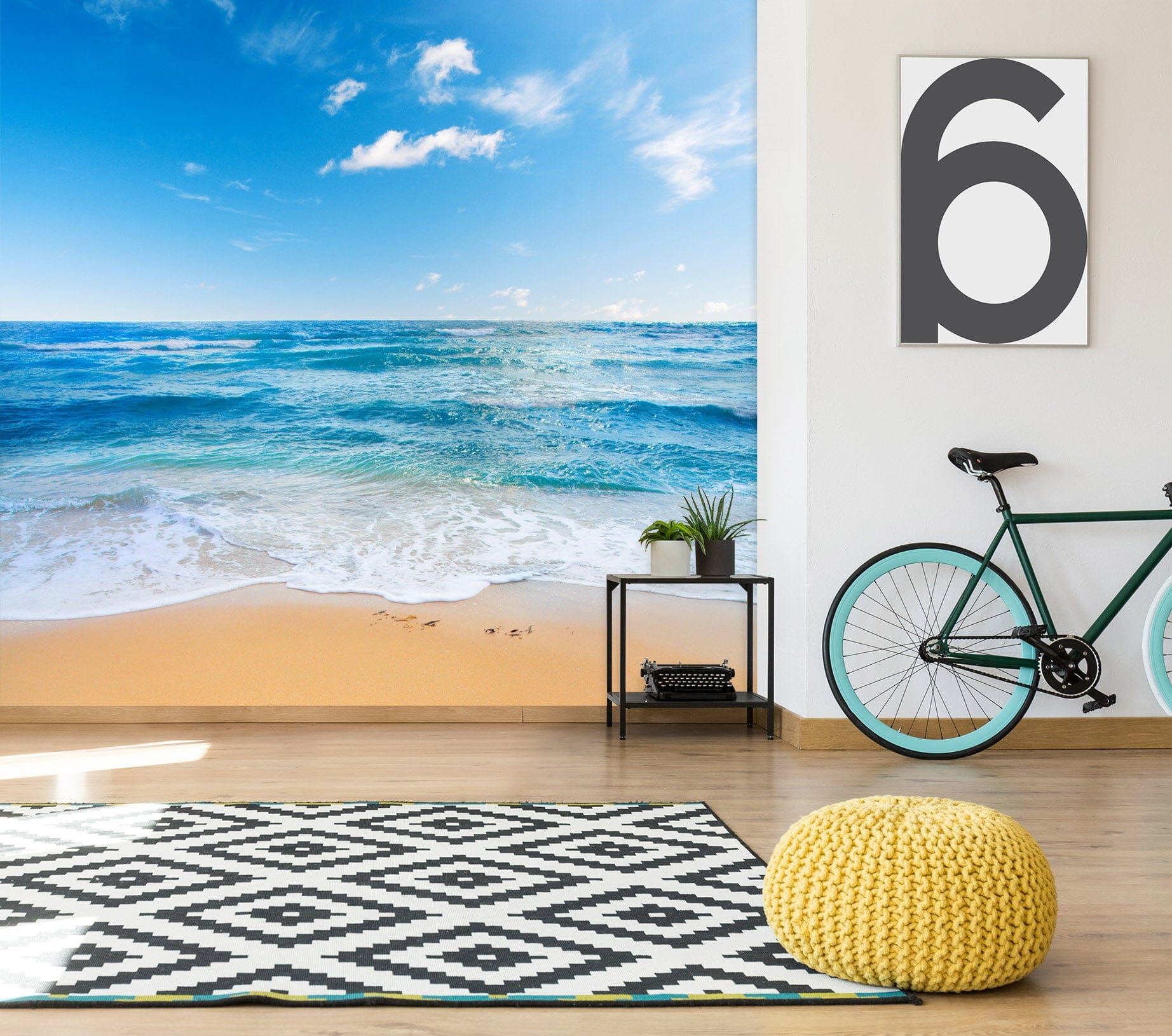 3D Wave Beach 123 Wall Murals Wallpaper AJ Wallpaper 2