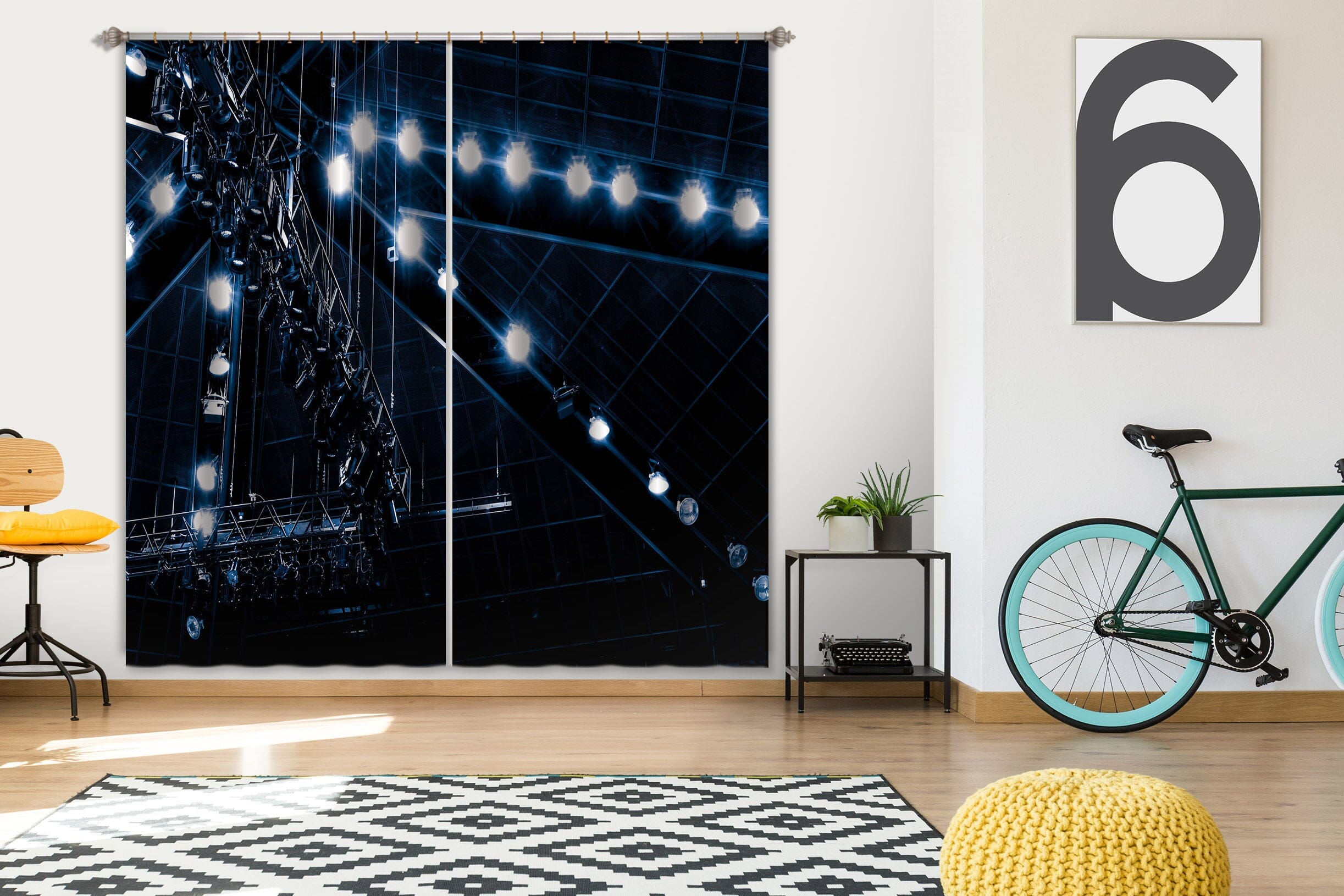 3D Sky Lights 043 Noirblanc777 Curtain Curtains Drapes Curtains AJ Creativity Home