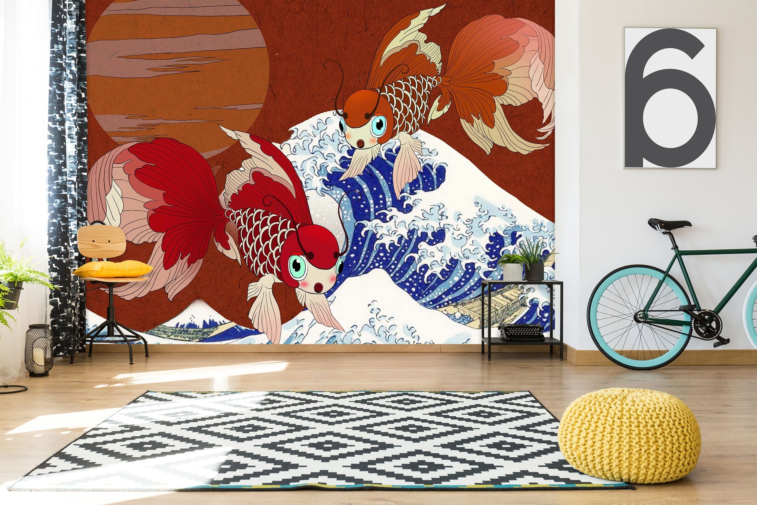 3D Red Fish 2085 Wall Murals Wallpaper AJ Wallpaper 2