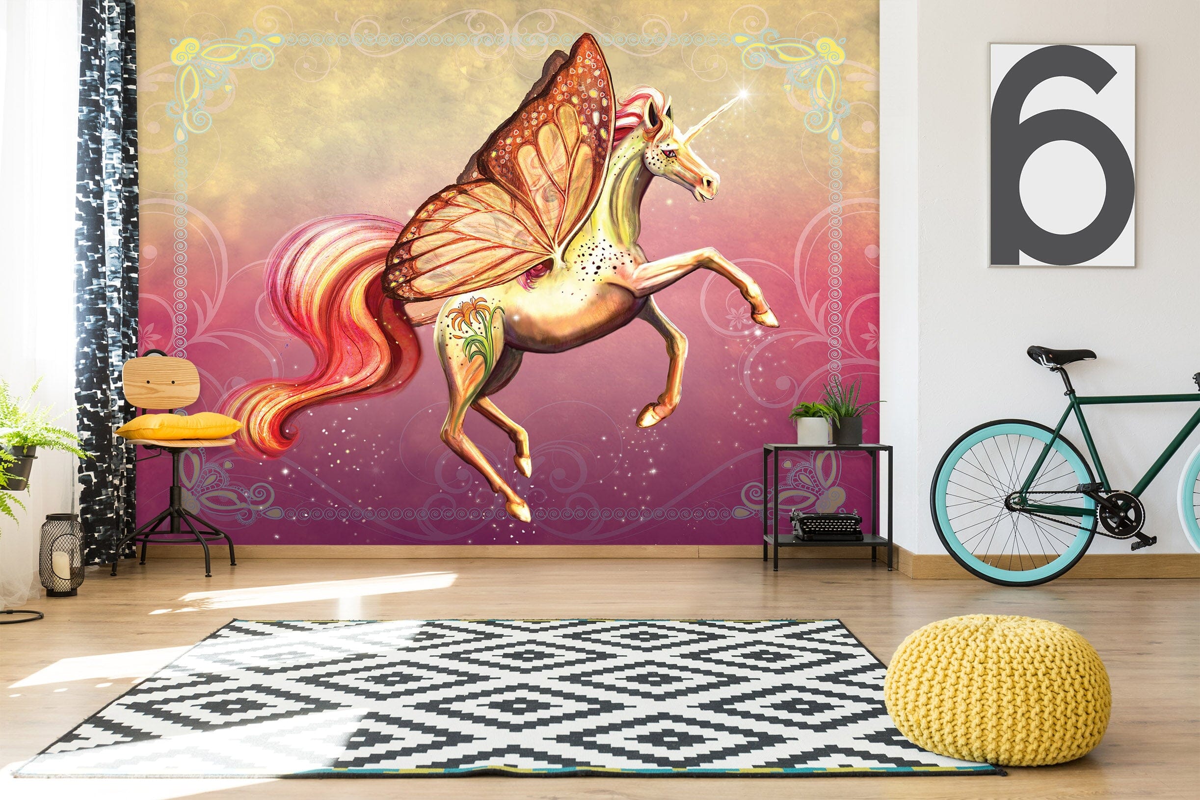 3D Wing Horse 1404 Rose Catherine Khan Wall Mural Wall Murals Wallpaper AJ Wallpaper 2