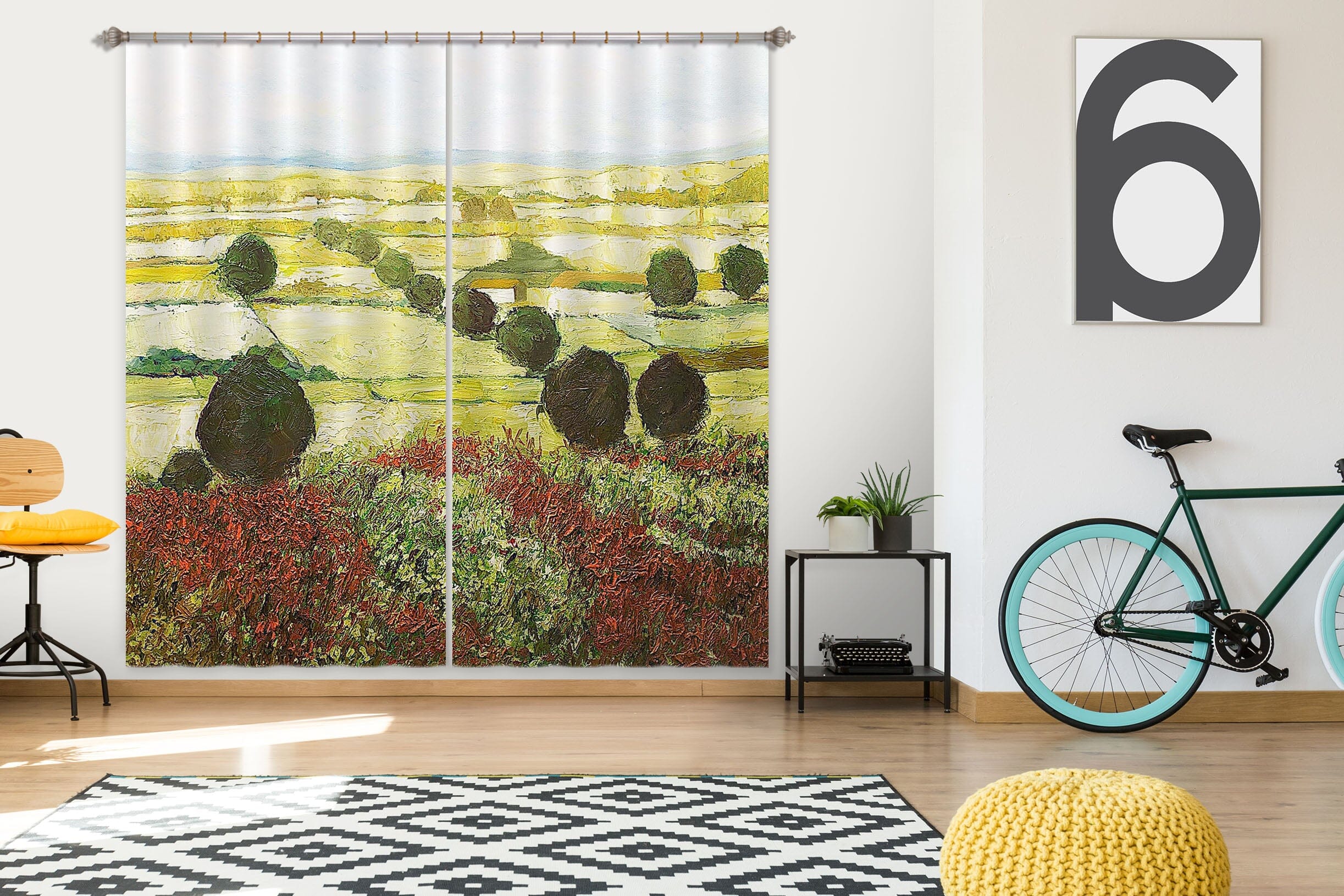 3D Wildflower Valley 110 Allan P. Friedlander Curtain Curtains Drapes Curtains AJ Creativity Home