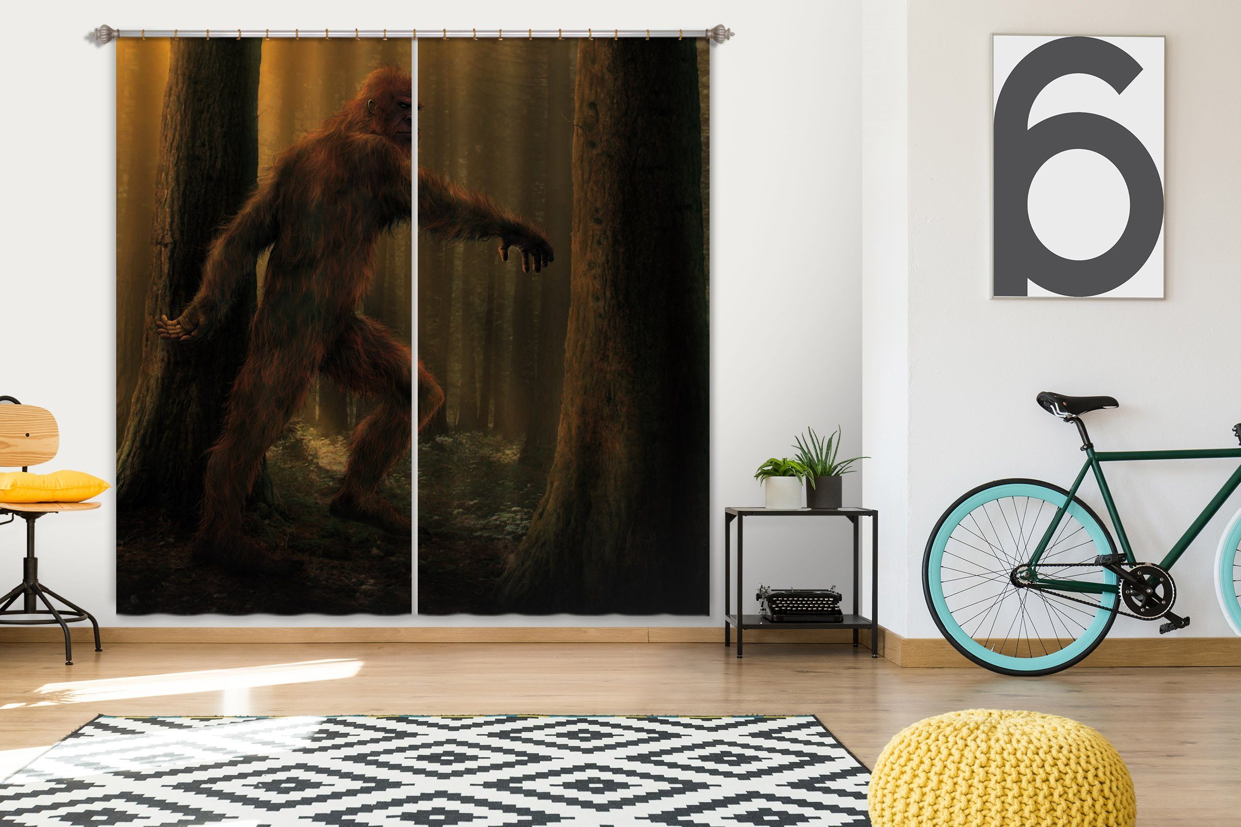 3D Bigfoot Def 011 Vincent Hie Curtain Curtains Drapes Curtains AJ Creativity Home