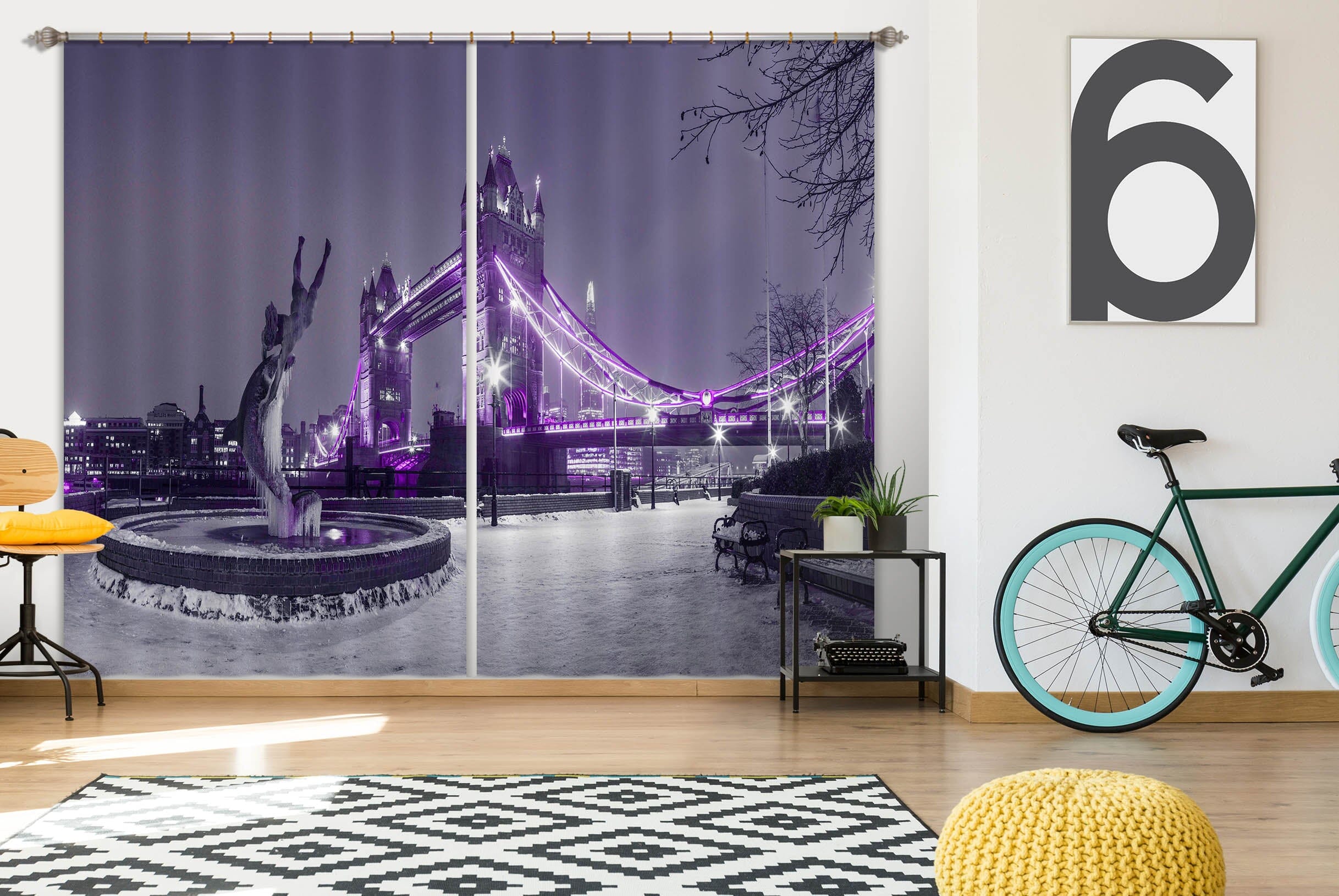 3D Purple Lights 238 Assaf Frank Curtain Curtains Drapes Curtains AJ Creativity Home
