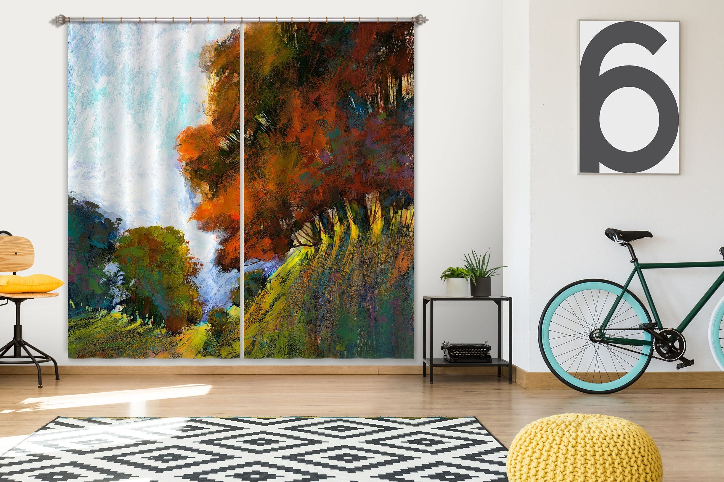3D Sunny Forest 214 Michael Tienhaara Curtain Curtains Drapes Curtains AJ Creativity Home
