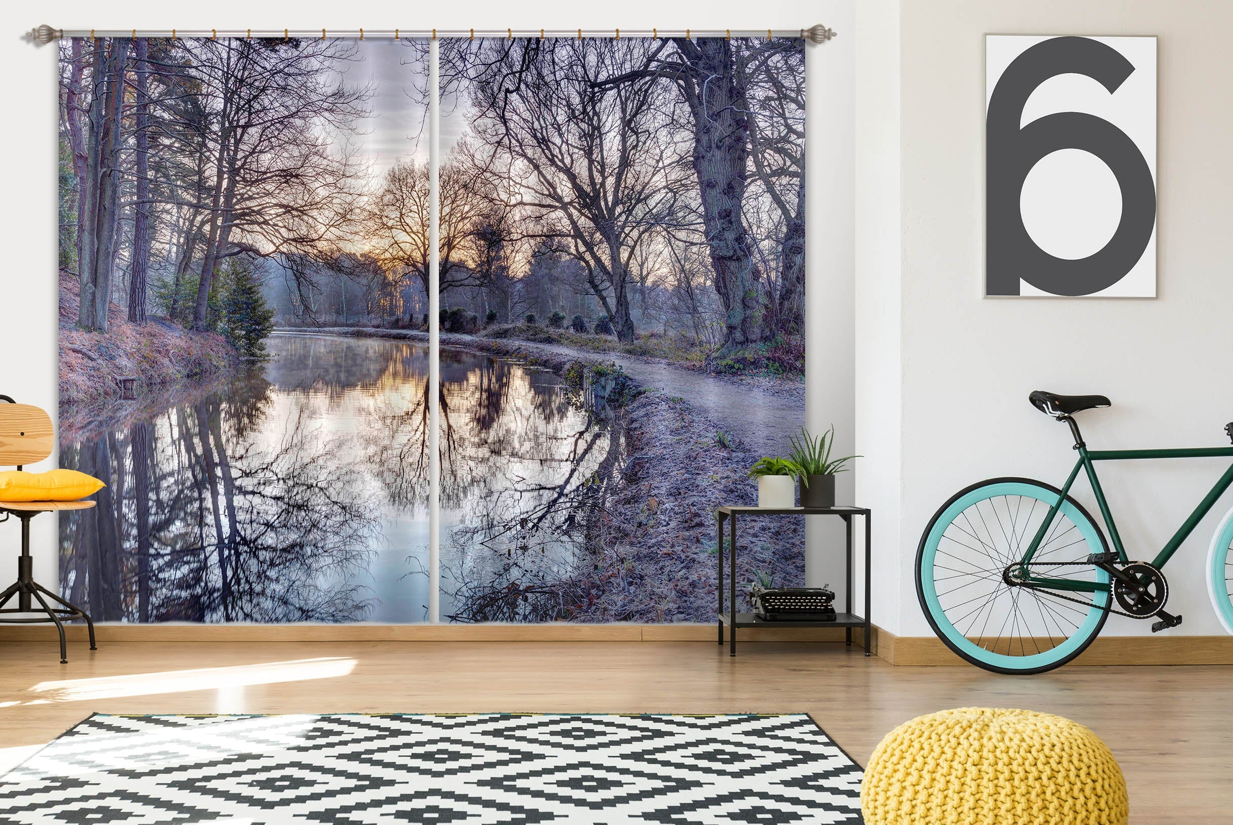 3D Forest River 232 Assaf Frank Curtain Curtains Drapes Curtains AJ Creativity Home