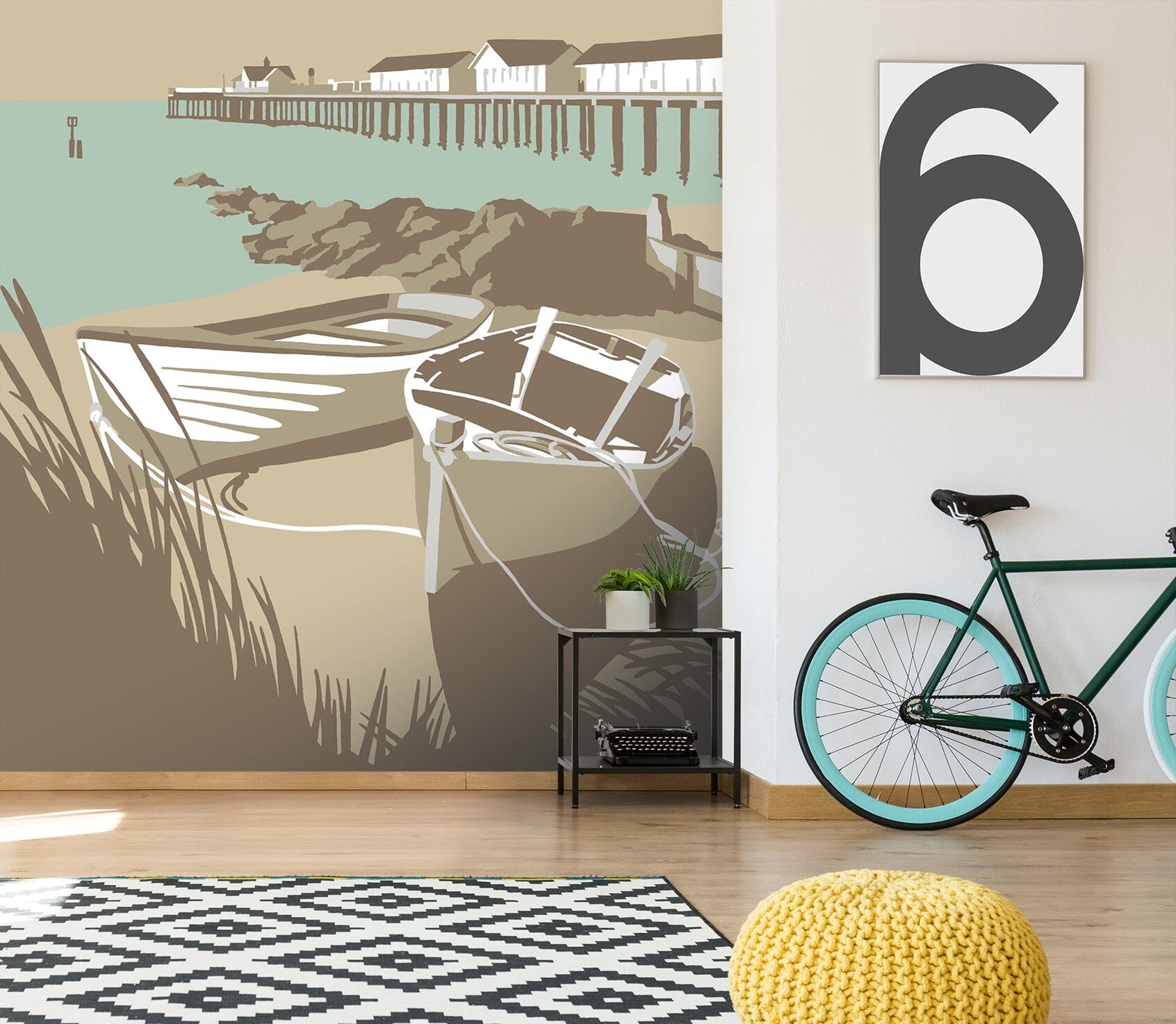 3D Southwold Boats Pier 1057 Steve Read Wall Mural Wall Murals Wallpaper AJ Wallpaper 2