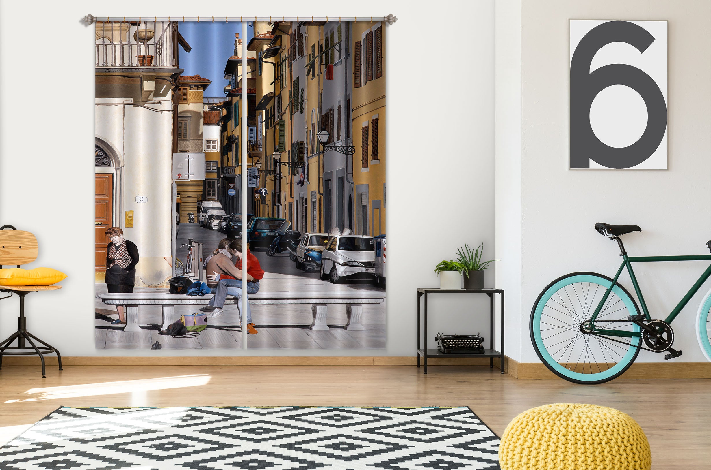 3D Street Houses 11016 Matthew Holden Bates Curtain Curtains Drapes