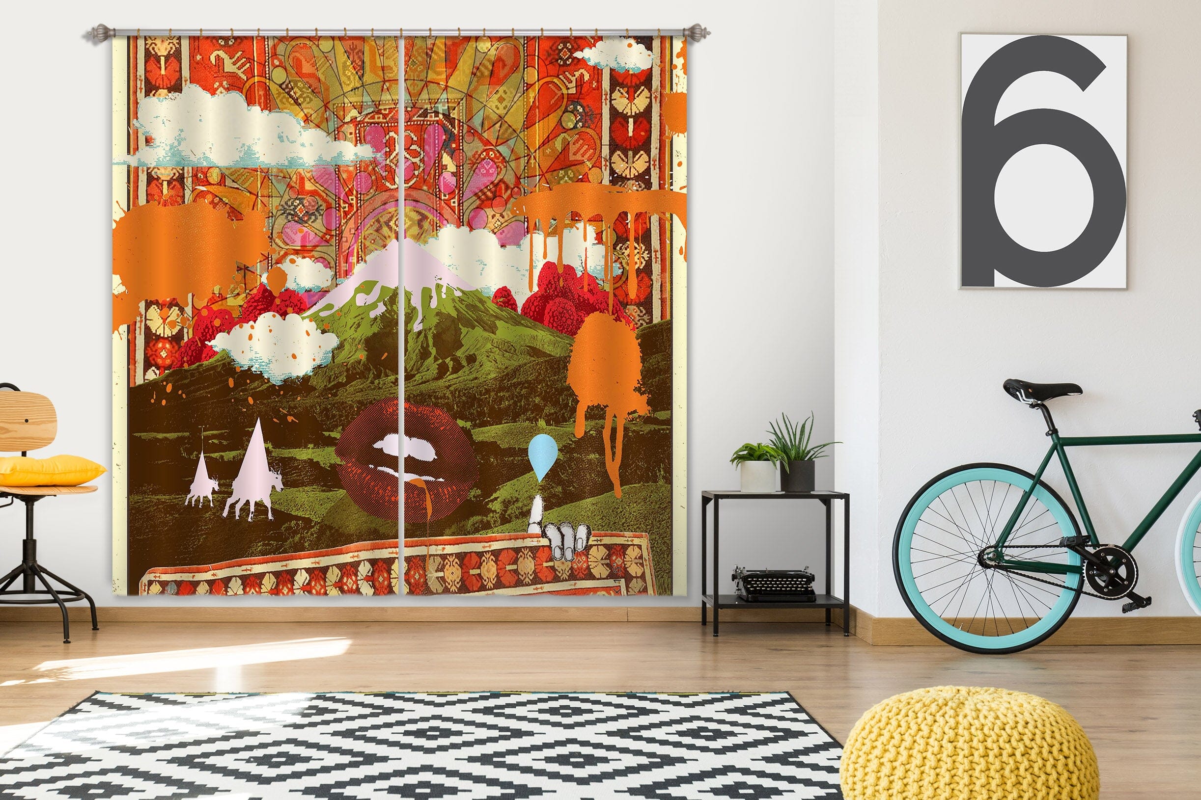 3D Morning Country 049 Showdeer Curtain Curtains Drapes Curtains AJ Creativity Home