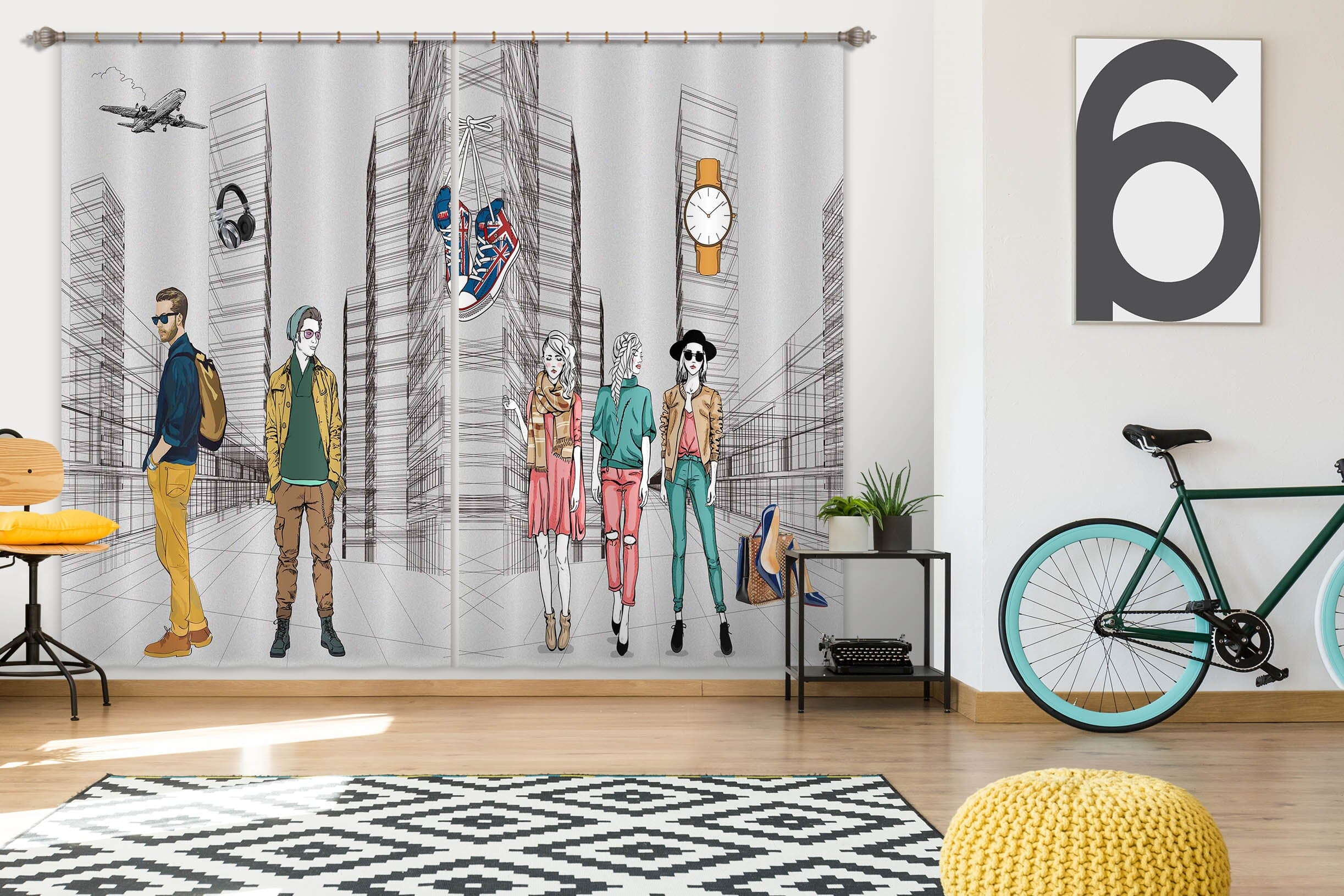 3D Fashion Youth 781 Curtains Drapes Wallpaper AJ Wallpaper